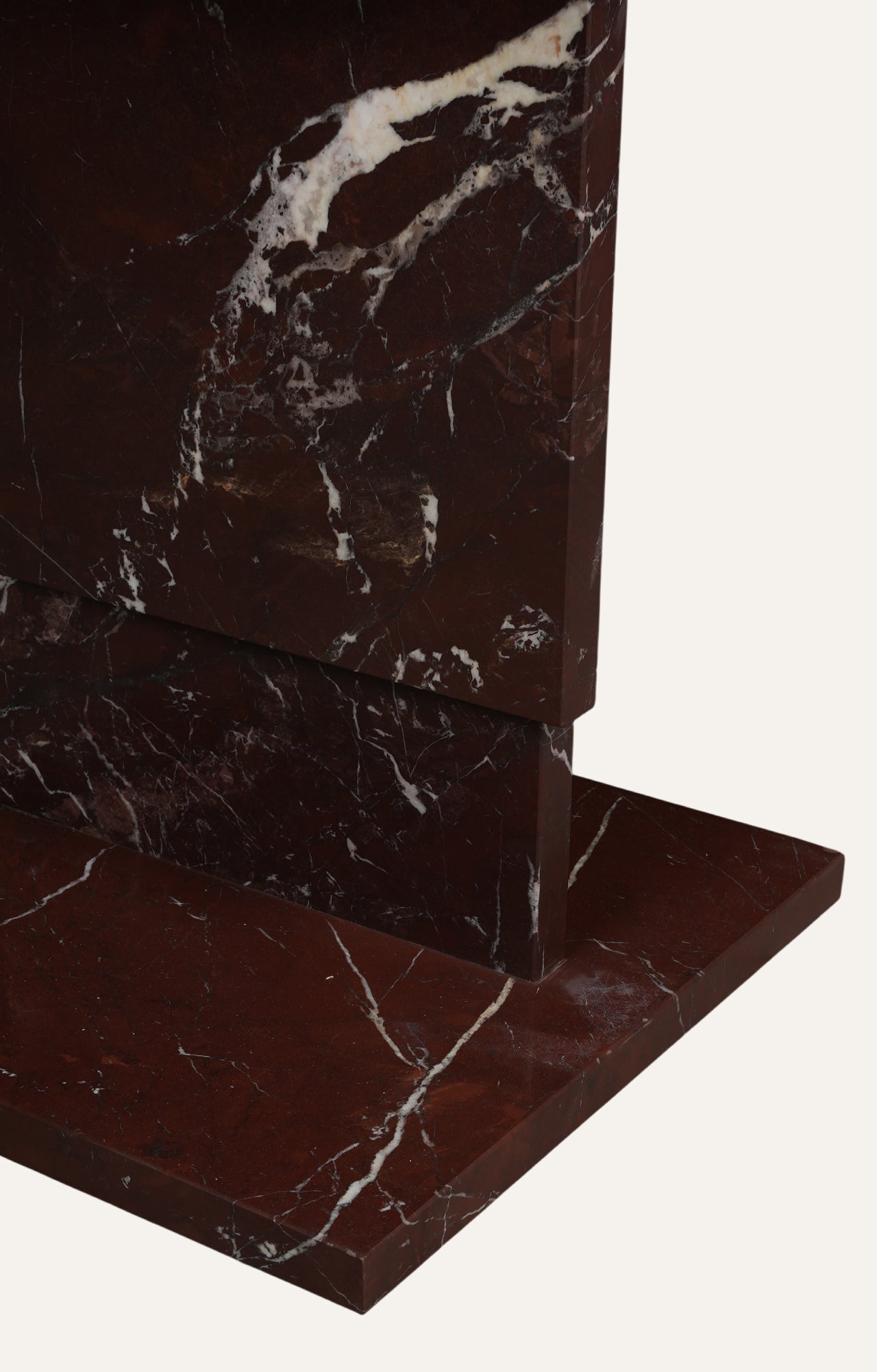 Modern Red Marble Accent Table