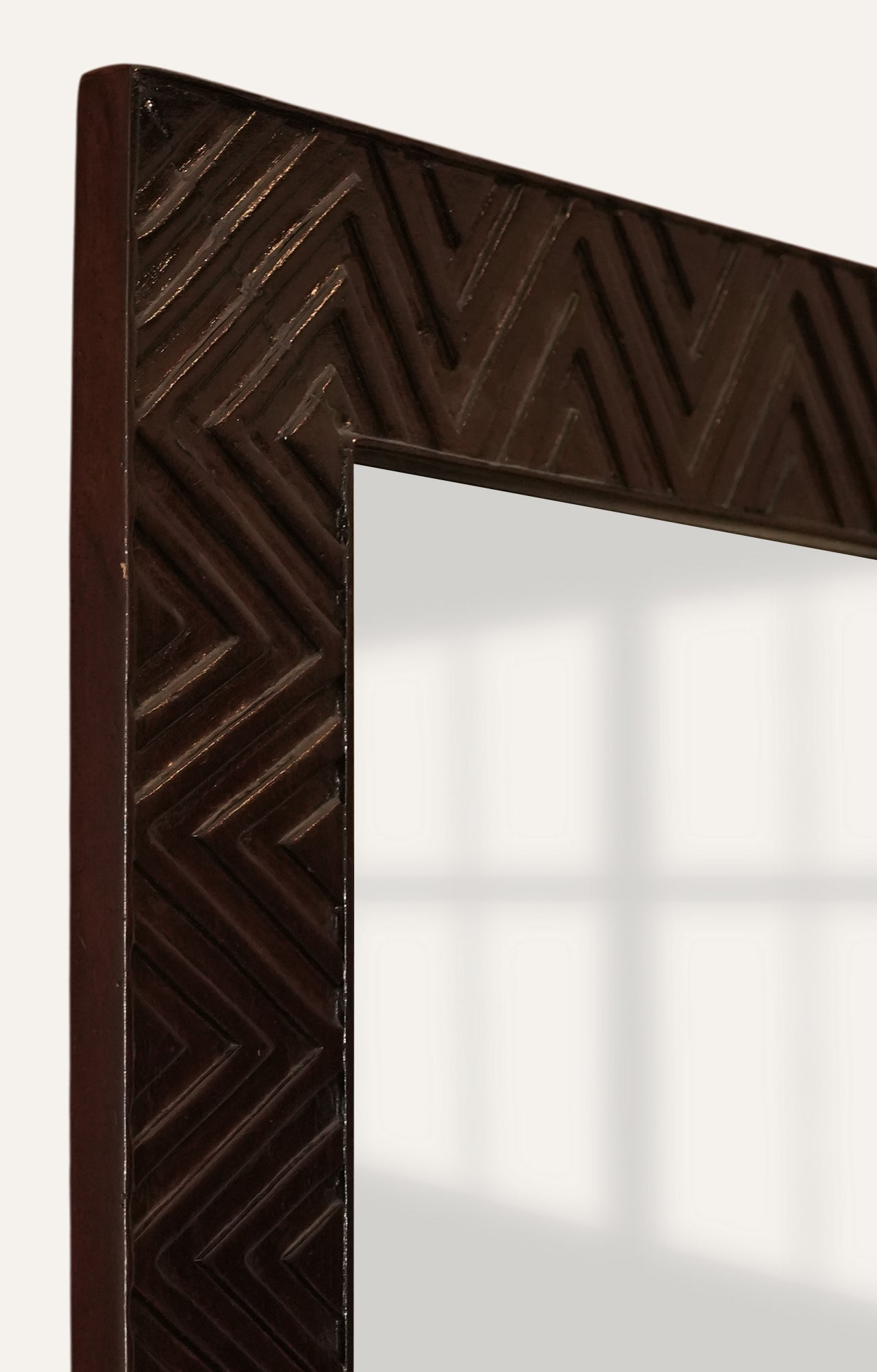 Geometric Zigzag Pattern Mirror