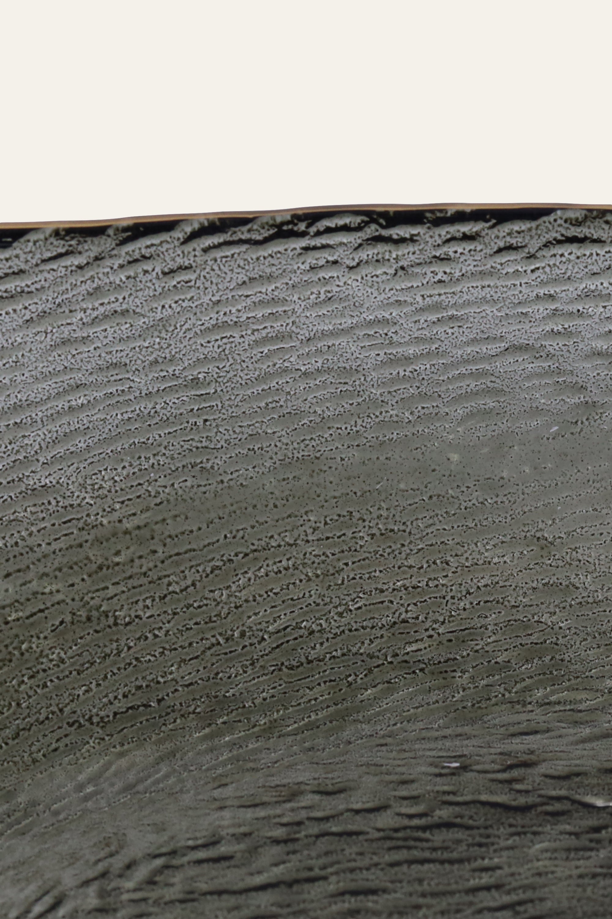 Smoky Grey Glass Serving Platter with Gold Rim