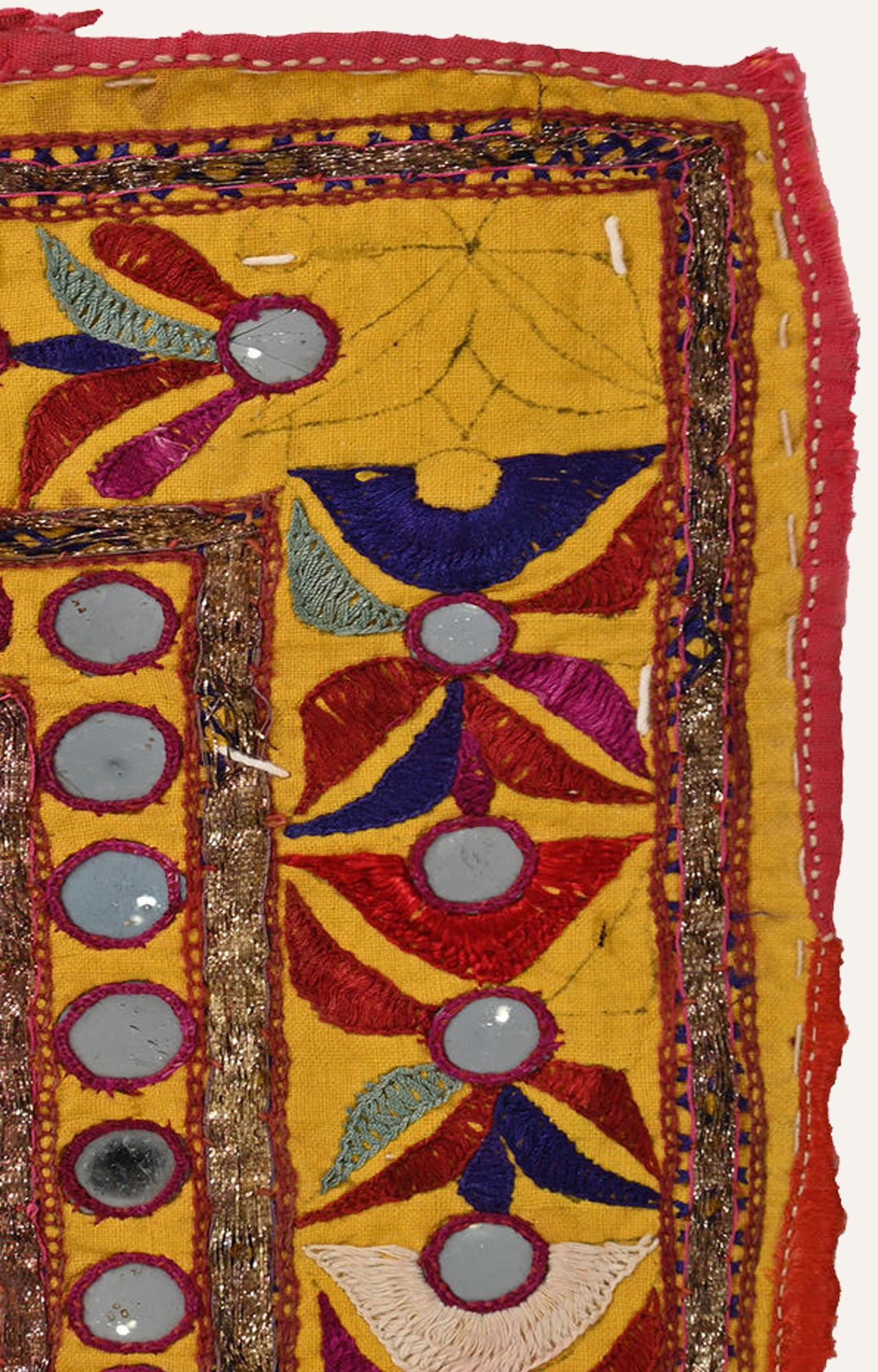 Ahir Mirror work Embroidery : Cotton wall tapestry