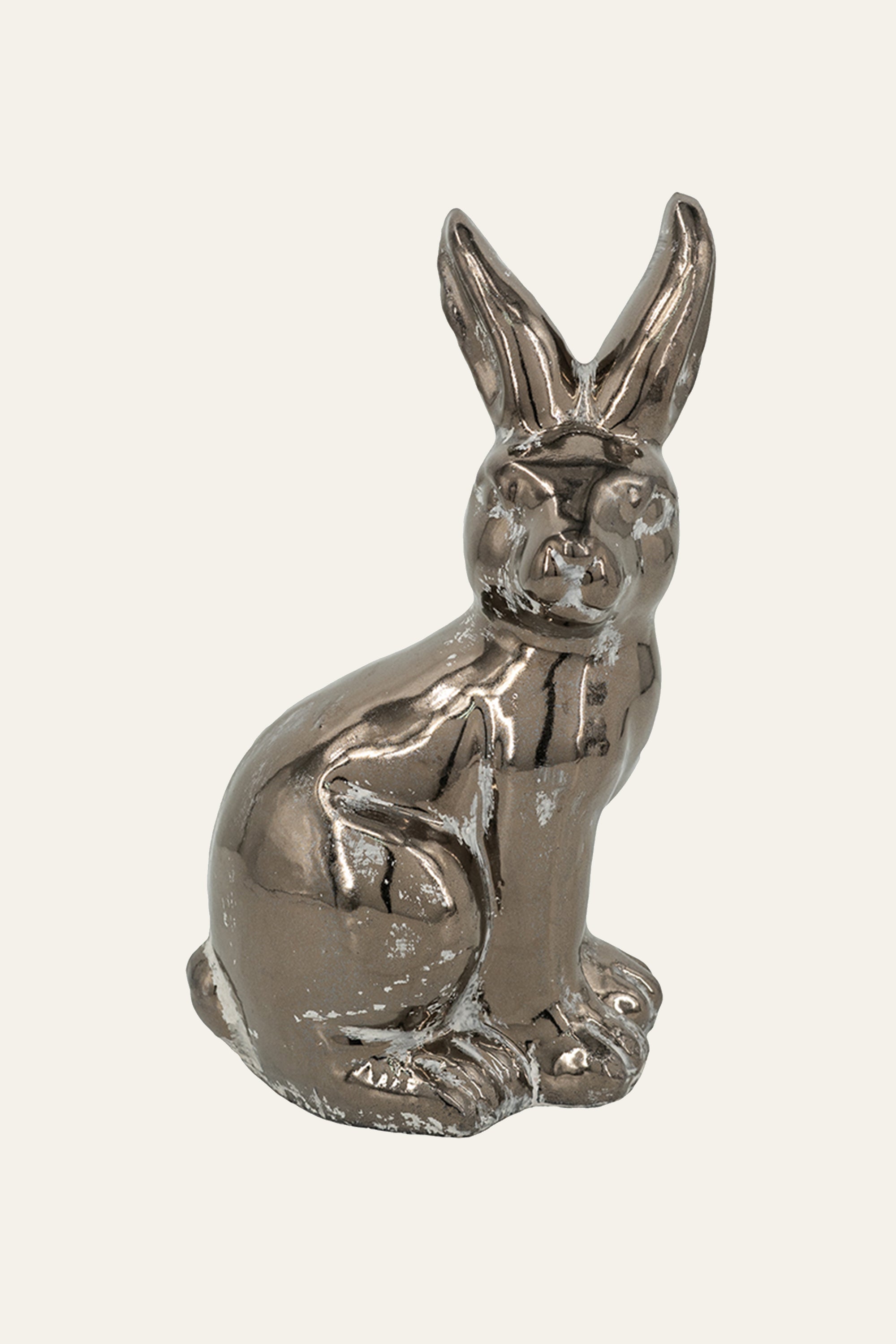 Rabbit Figurine in Distressed Finish for Modern Home Decor