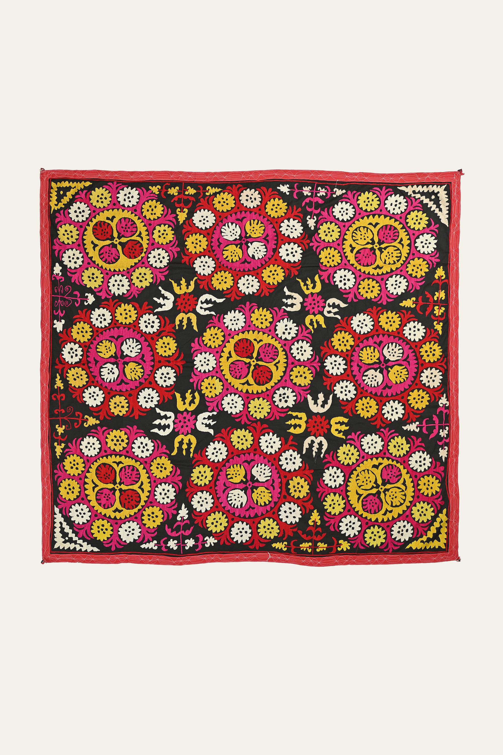Floral Medallion Suzani Collectible Wall Art
