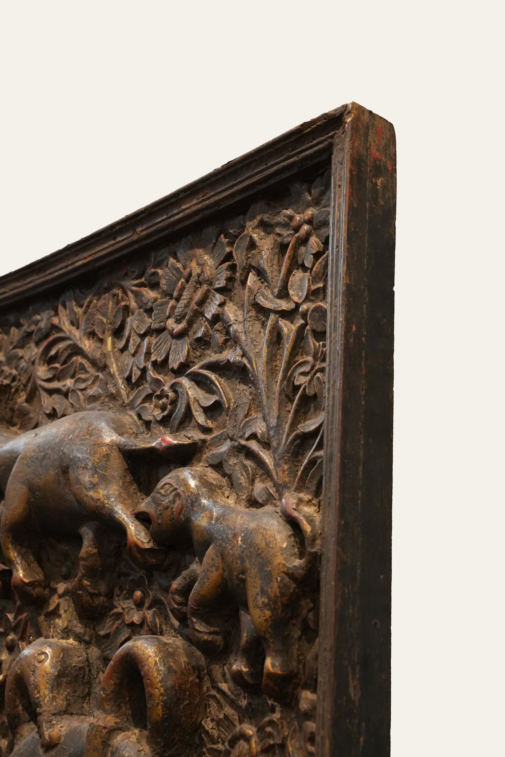 Medieval Swine & Naga Relief Wall Hanging Panel