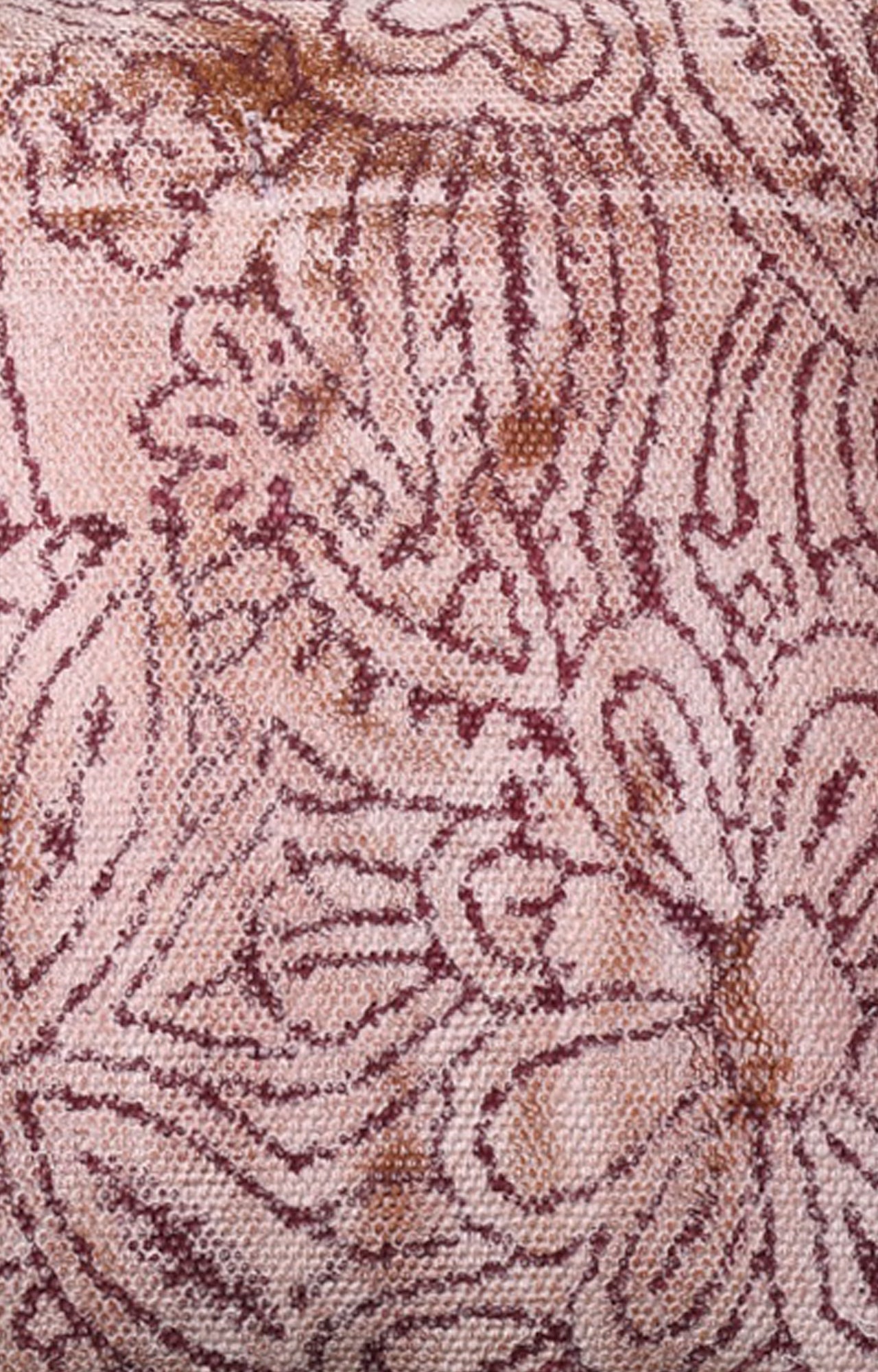 Red Floral Cotton Cushion Cover