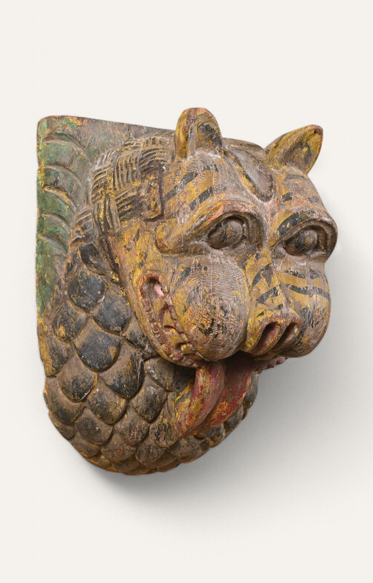 Traditional Wooden Tiger Wall Mask