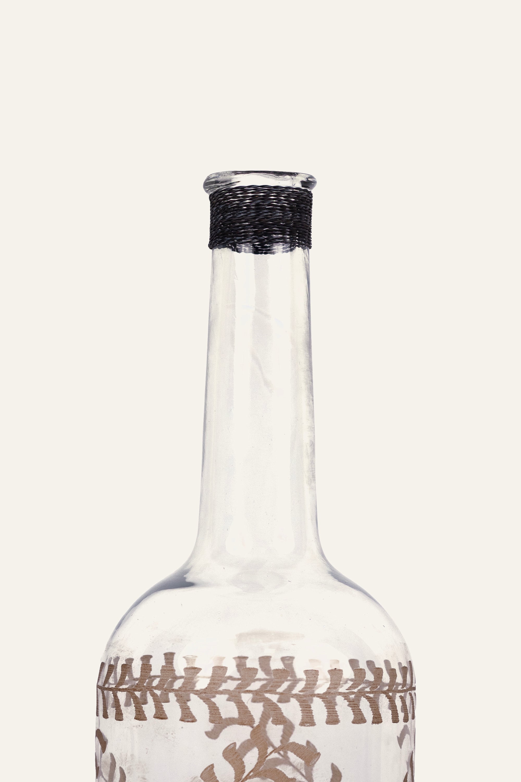 Tall Botanical Leaf Glass Bottle