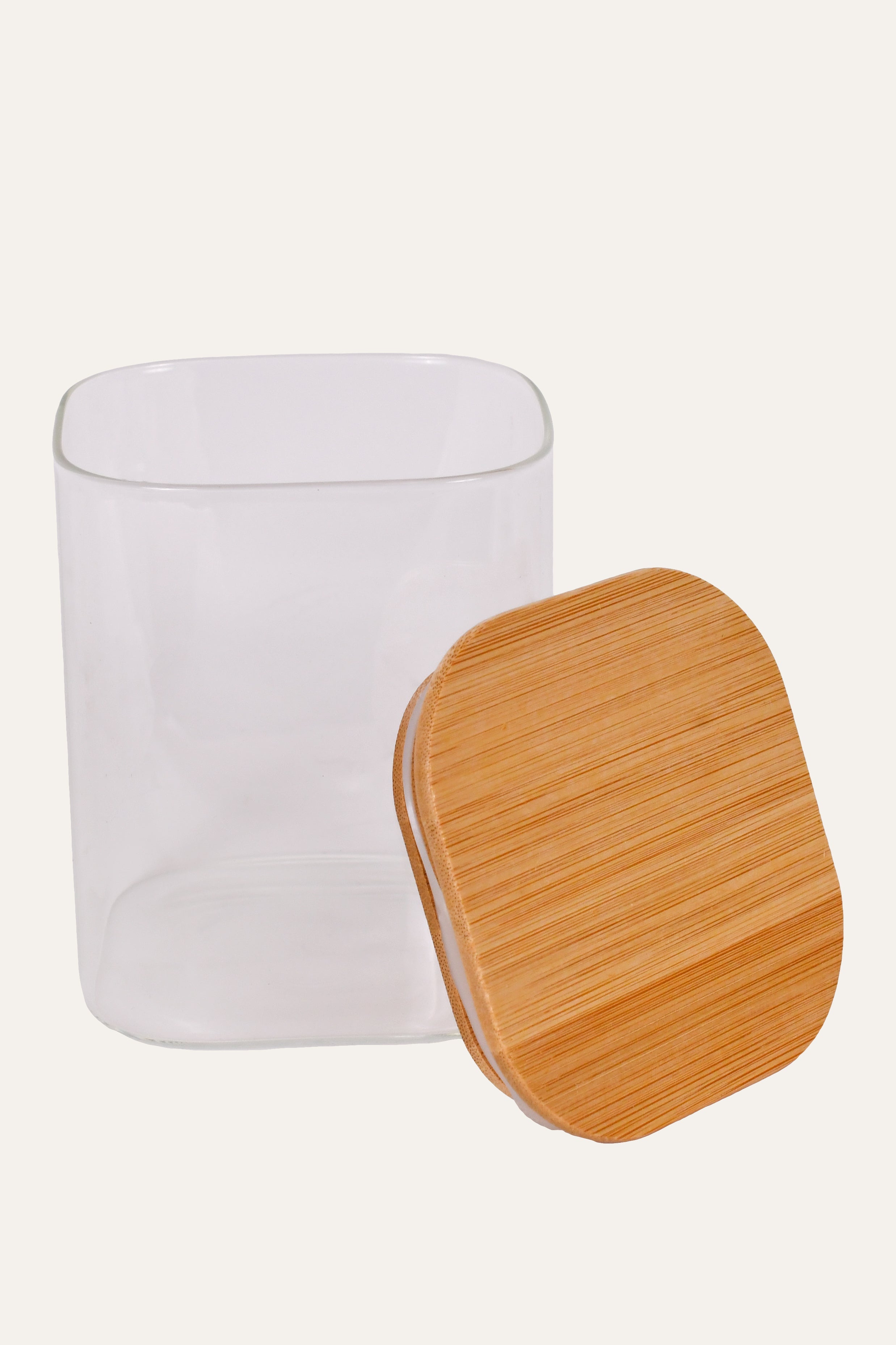 Medium Clear Glass Lidded Jar