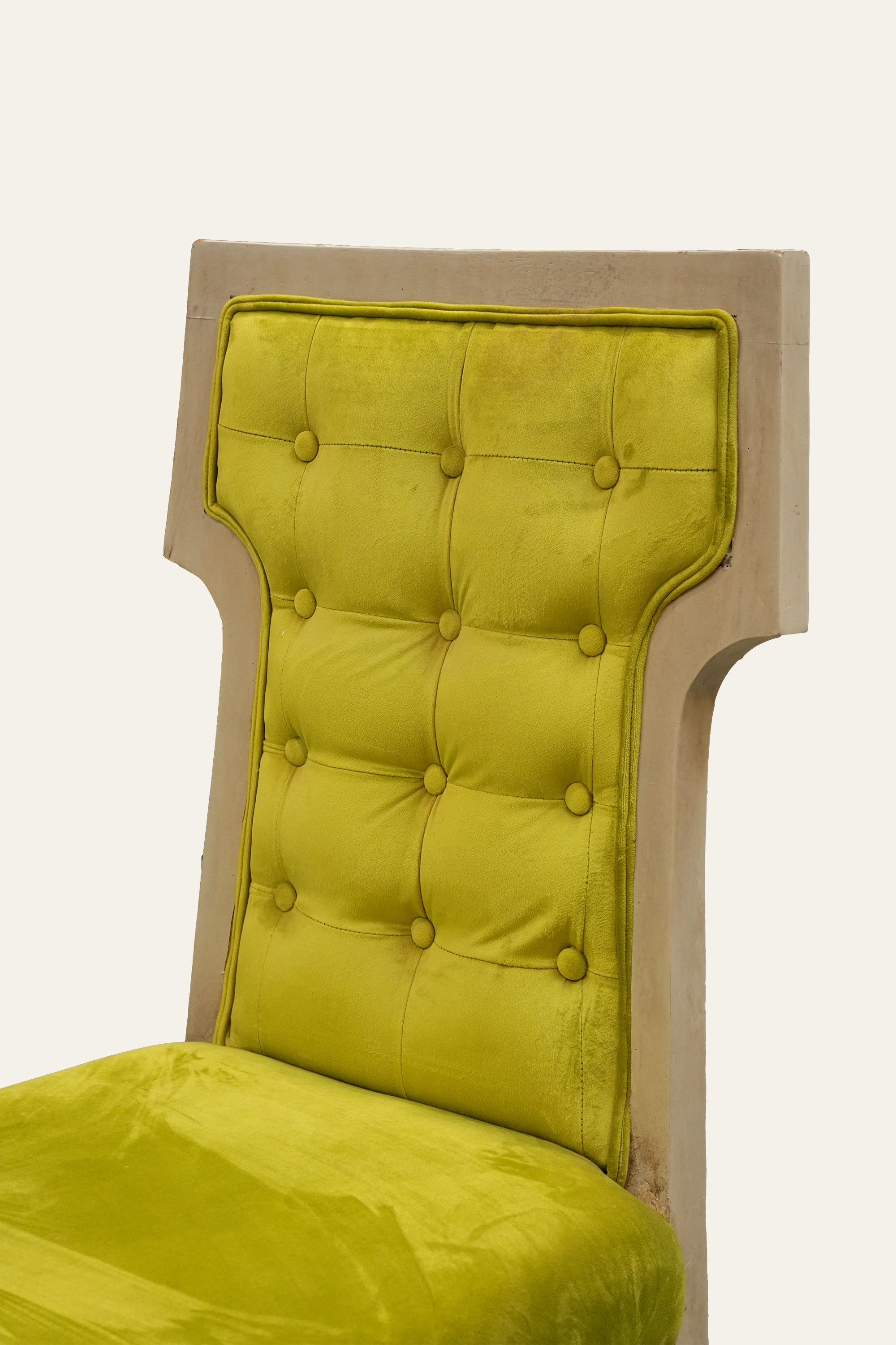 Lime Green Tufted Velvet High Back Dining Chair