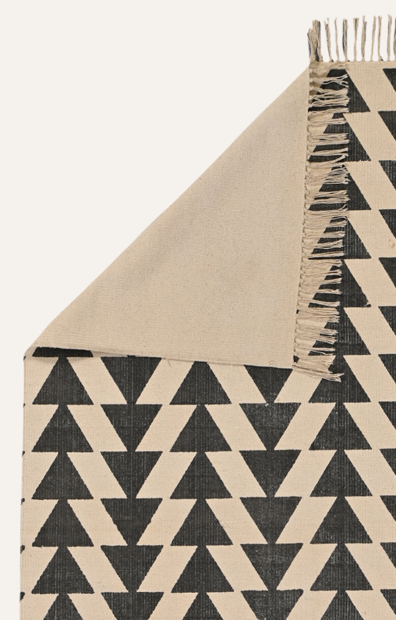 Monochrome Chevron Cotton Rug