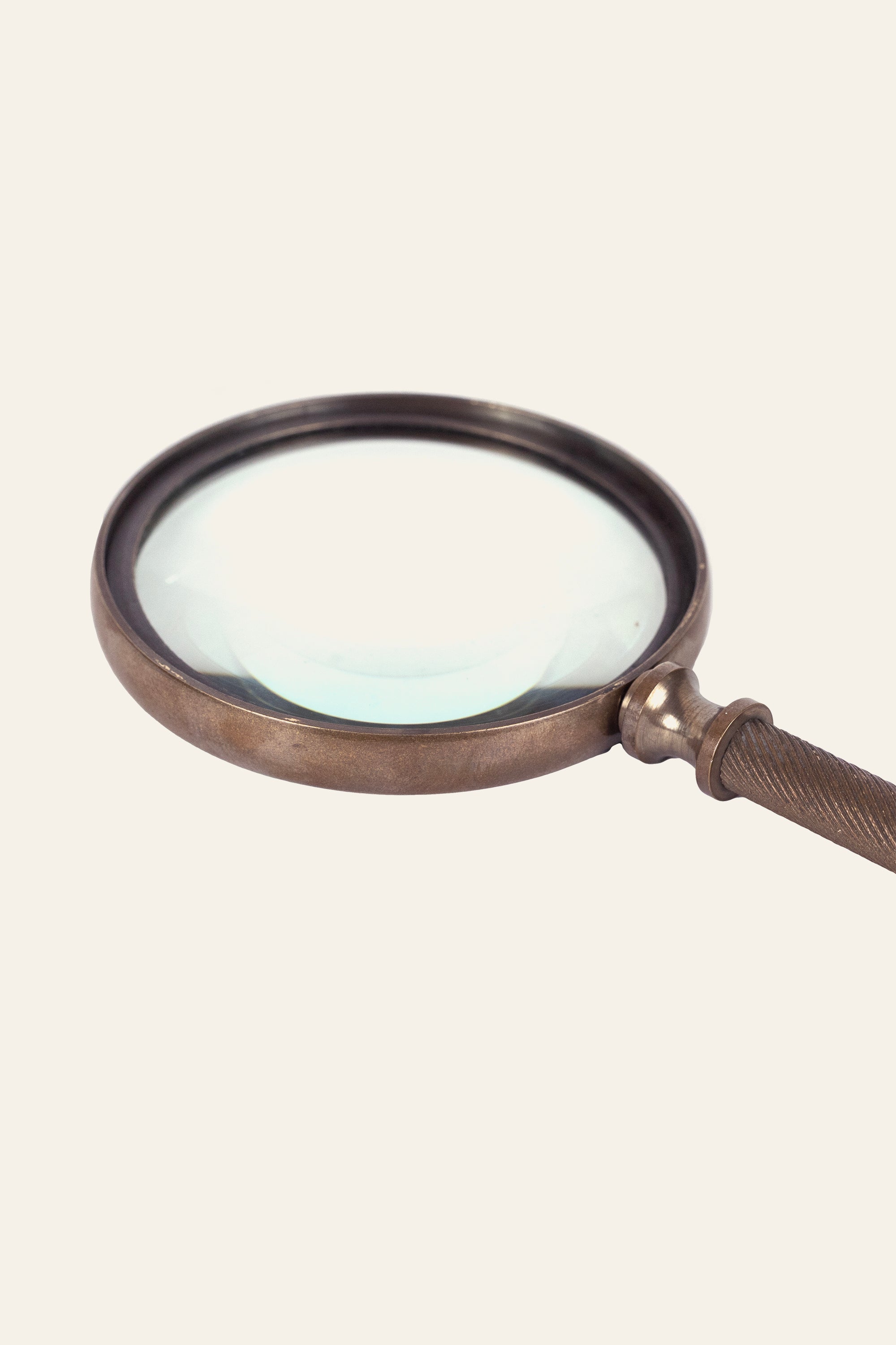Brass Magnifying Glass with Engraved Leather Case