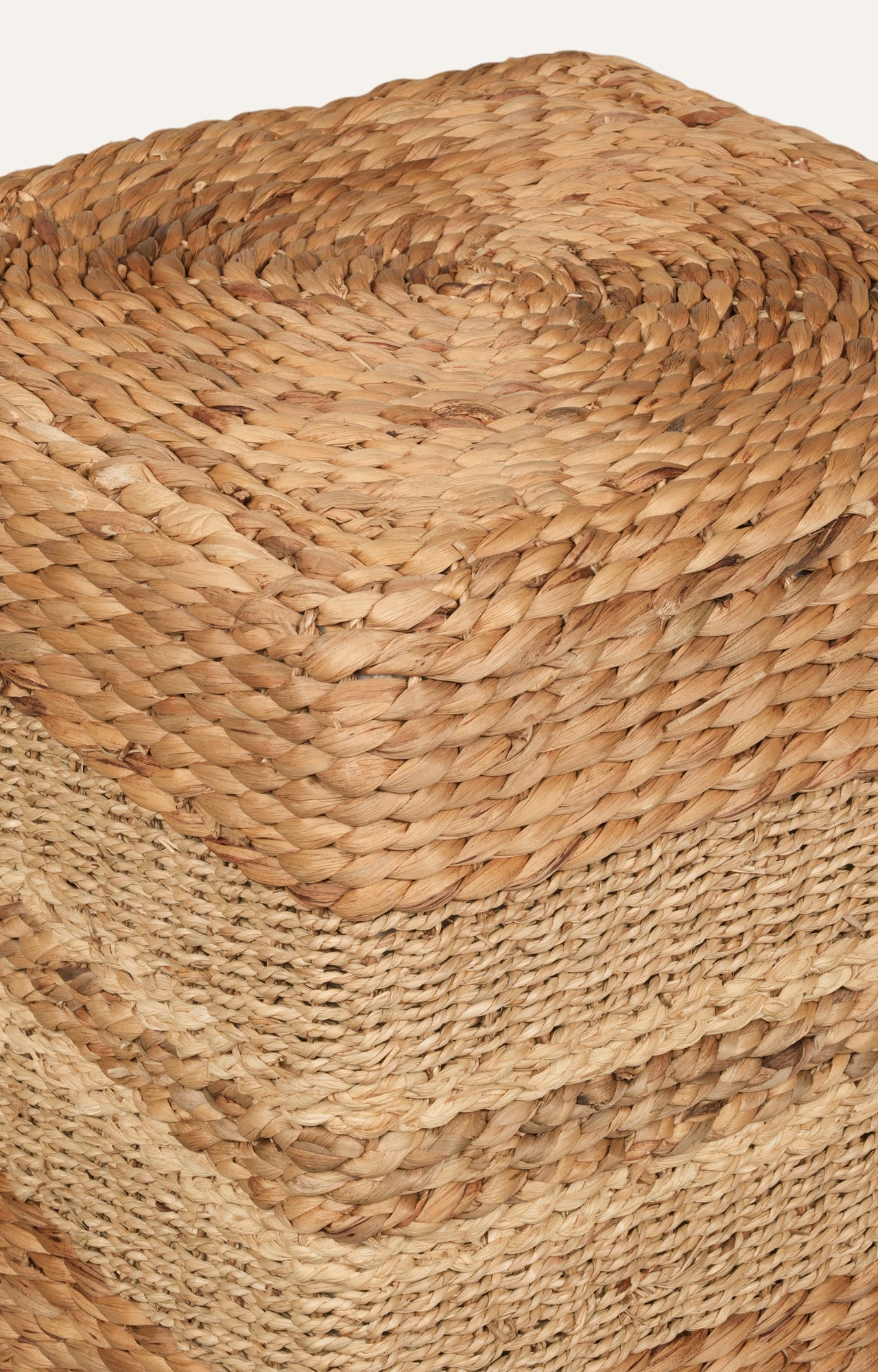 Square Braided Natural Fiber Pouf