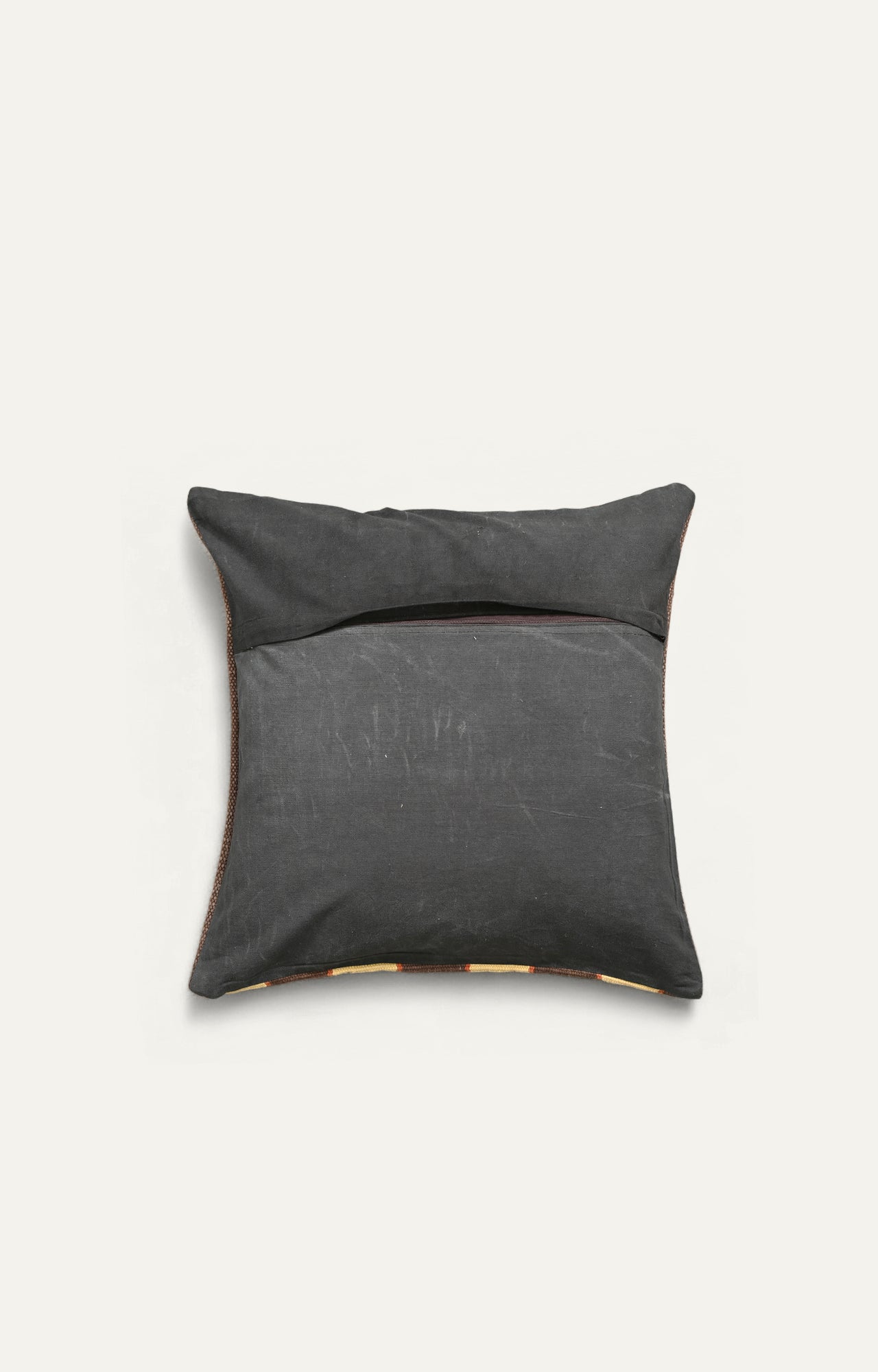 Brown Striped Handwoven Cushion Cover