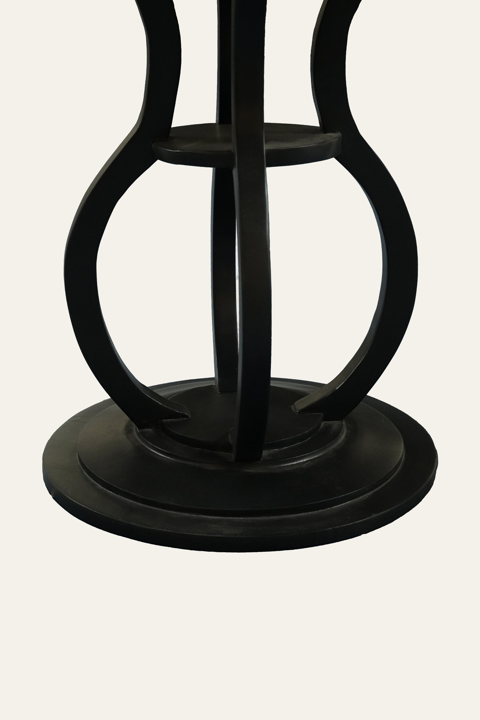 Black Sculptural Round Side Table for Living Room