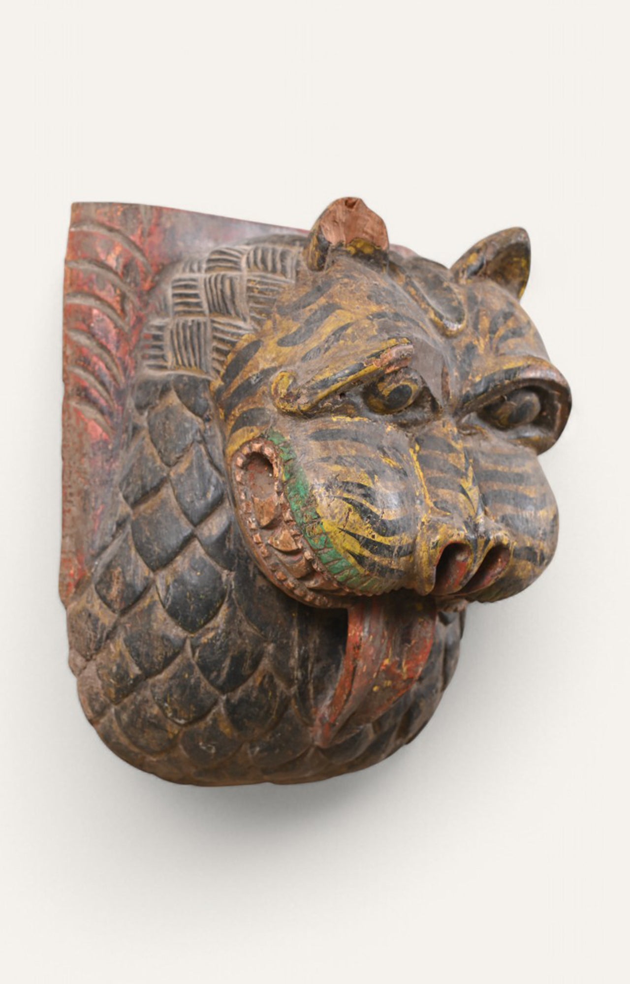 Traditional Wooden Tiger Wall Mask