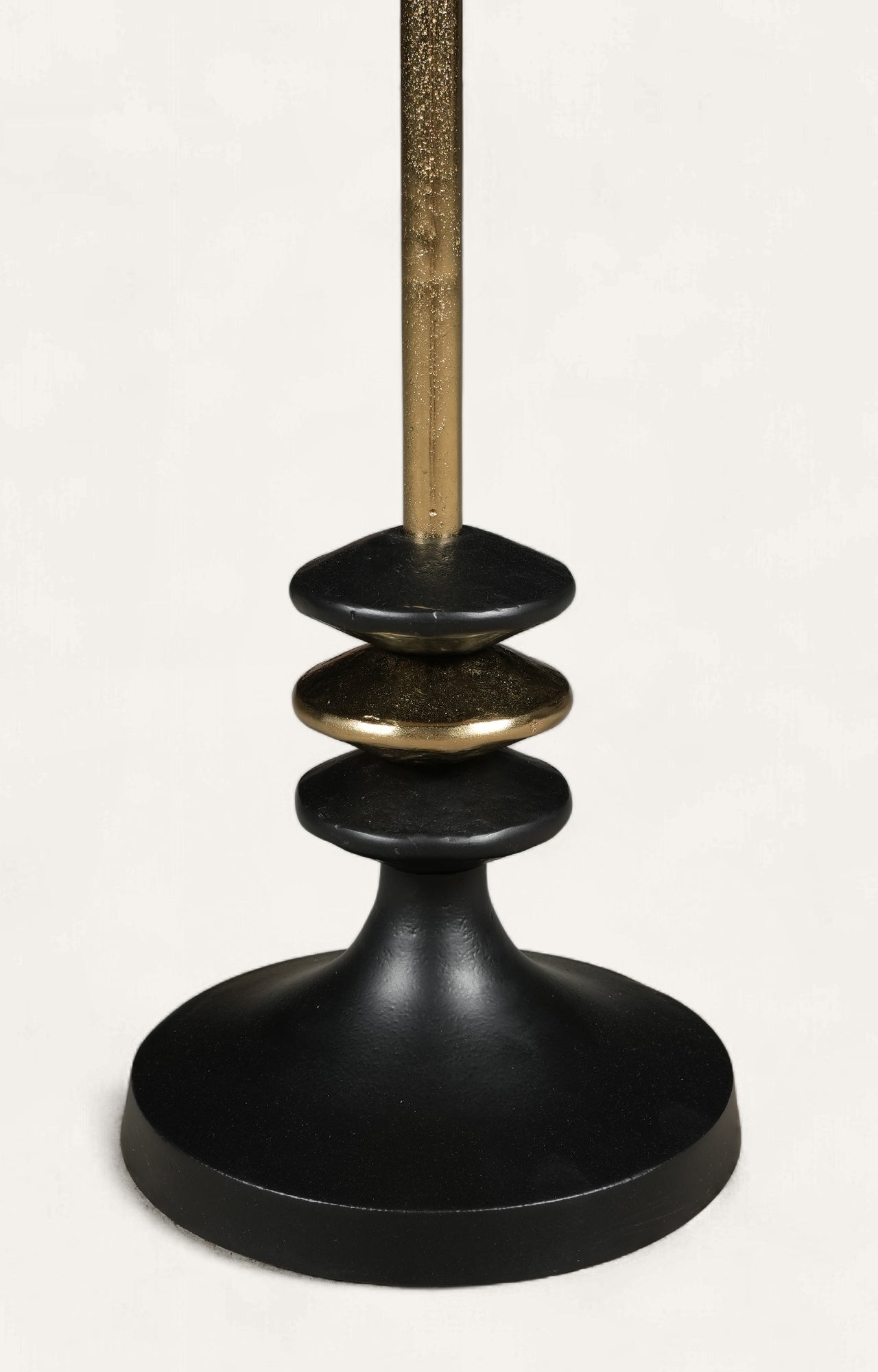 Black and Gold Sculptural Pedestal Side Table