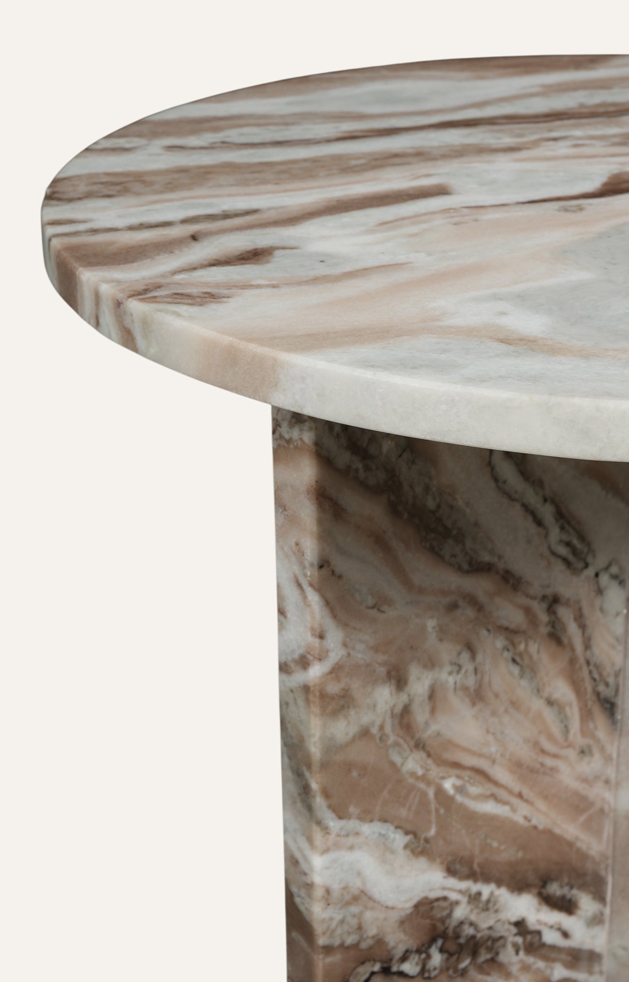 Contemporary Cross-Legged Marble Accent Table