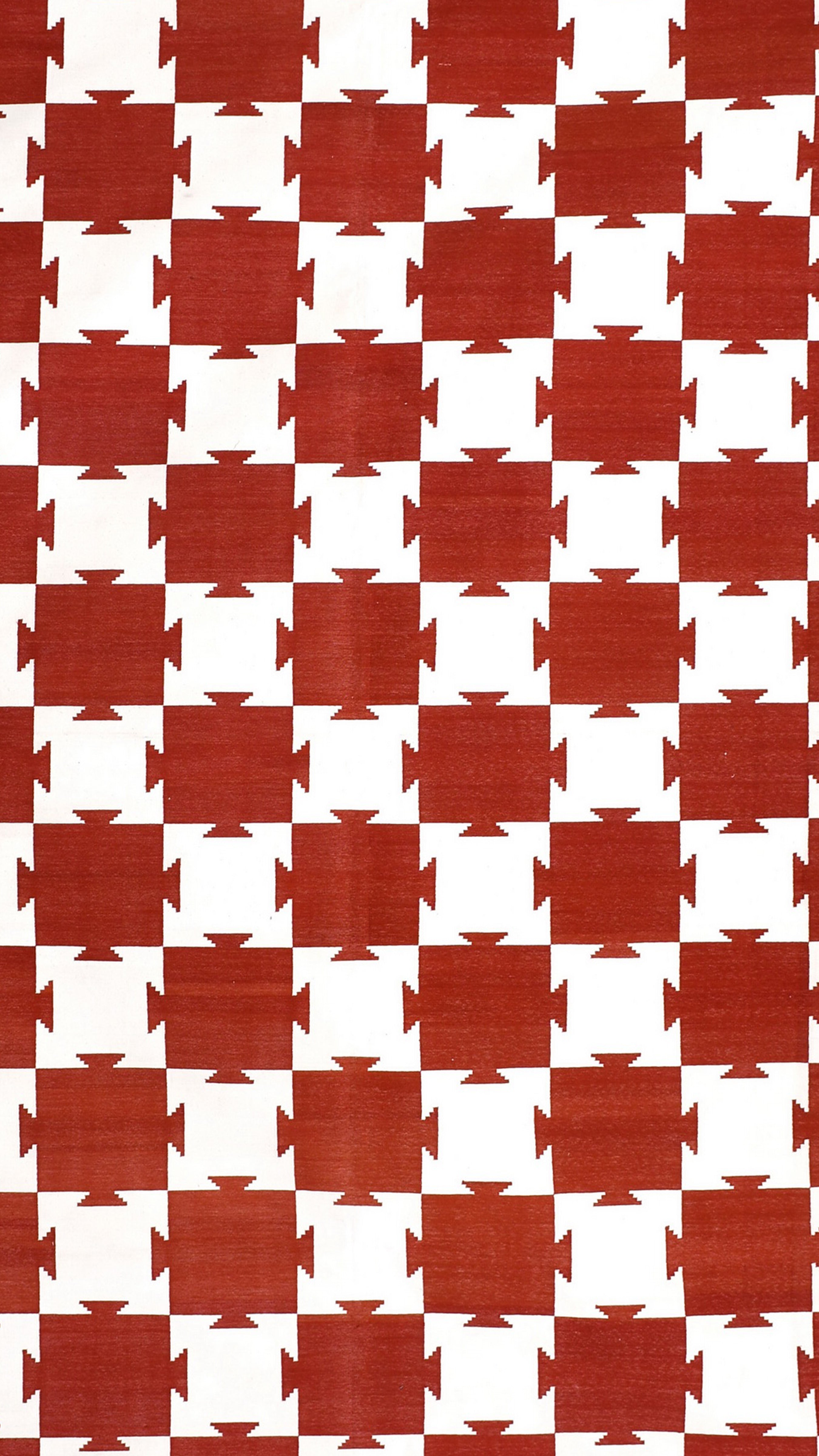 Scarlet Grid Cotton Rug