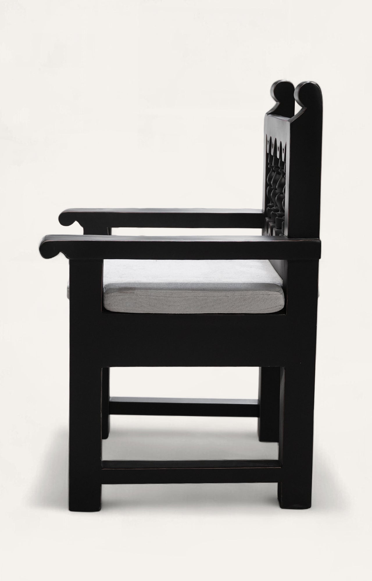 Black Spindle-Back Wooden Accent Chair