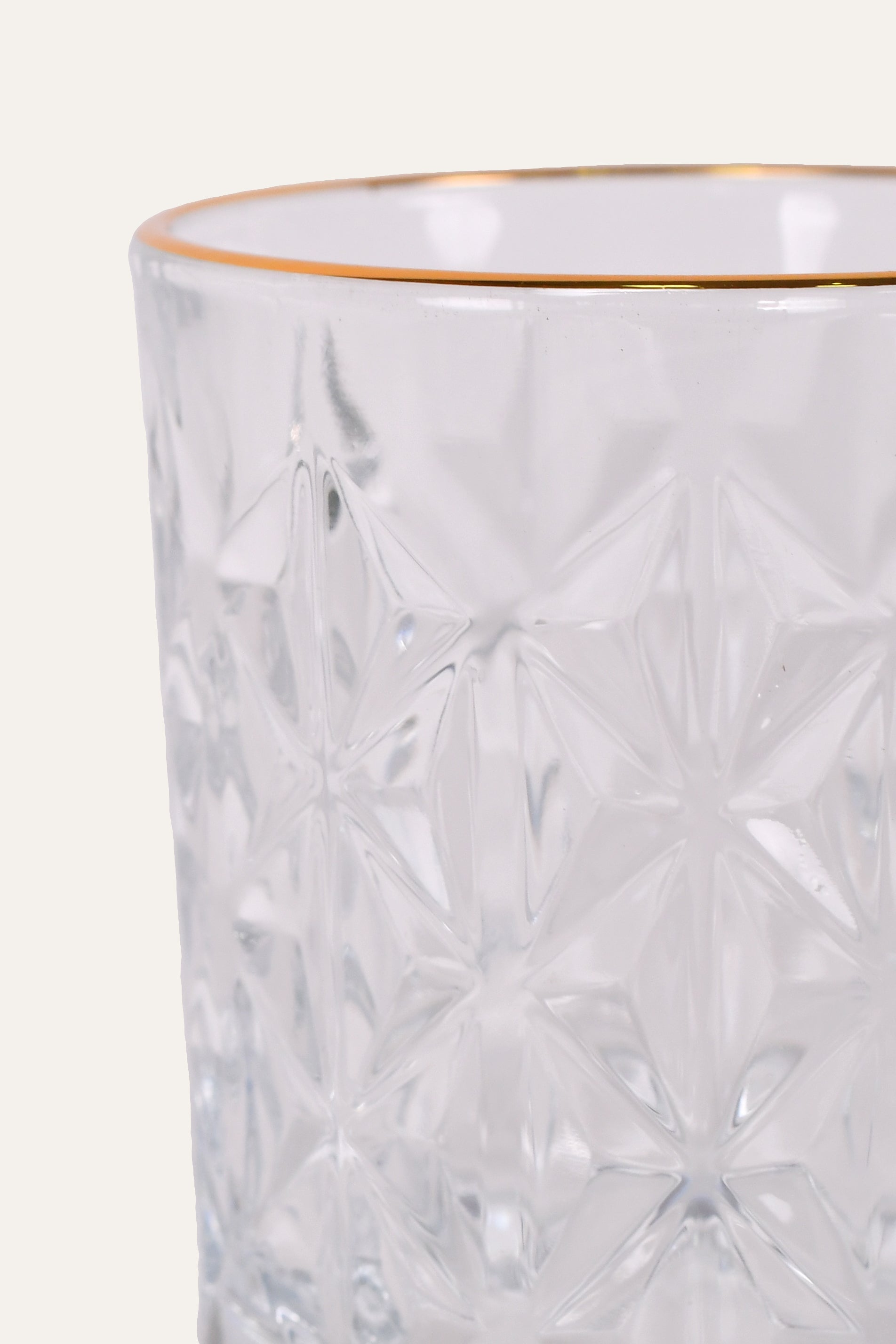 Textured Whisky Glass with Gold Rim | Luxury Bar Accent