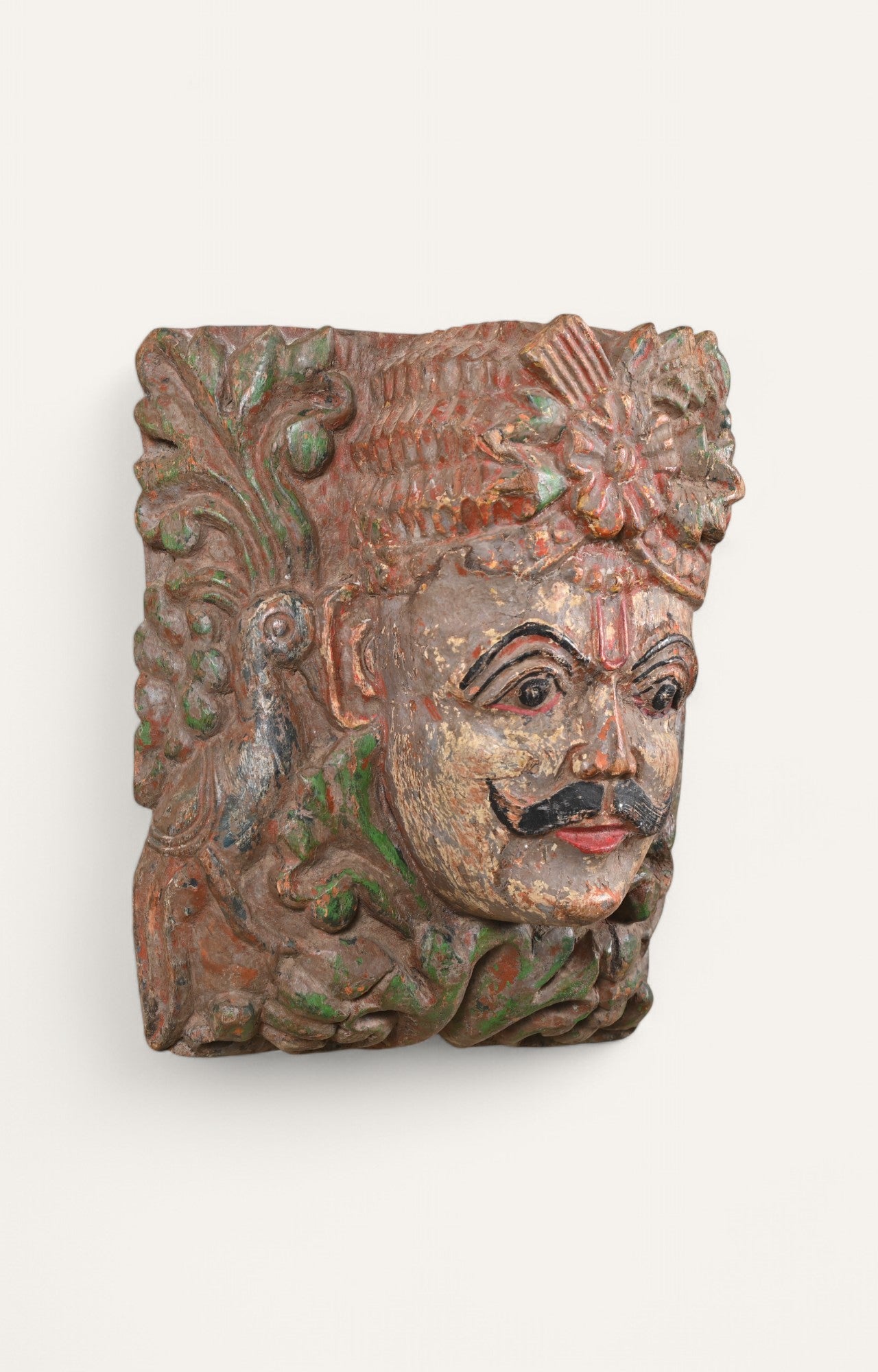 Hand-Carved Wooden Wall Mask