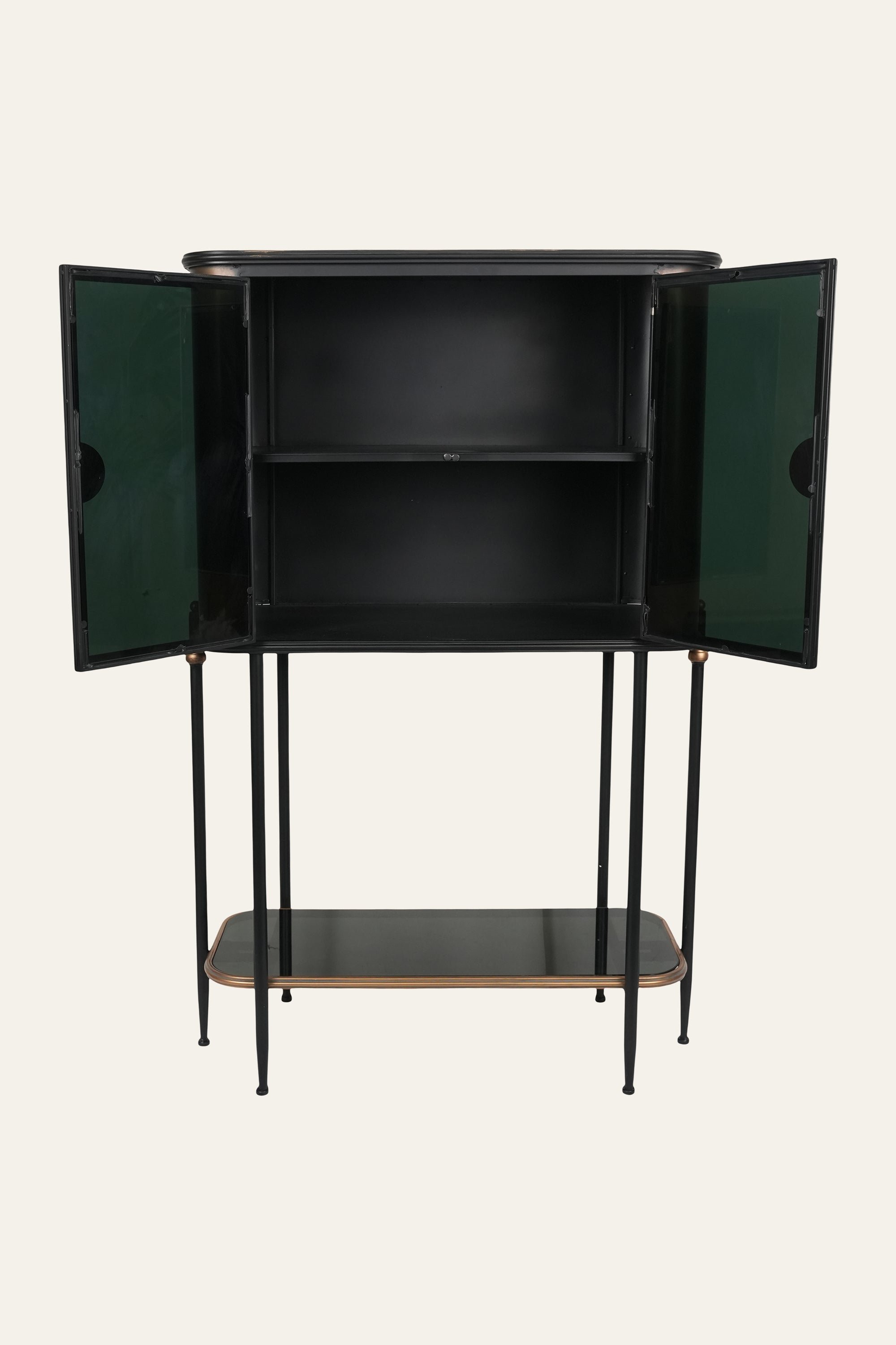 Black Tinted-Glass Display Cabinet in Metal