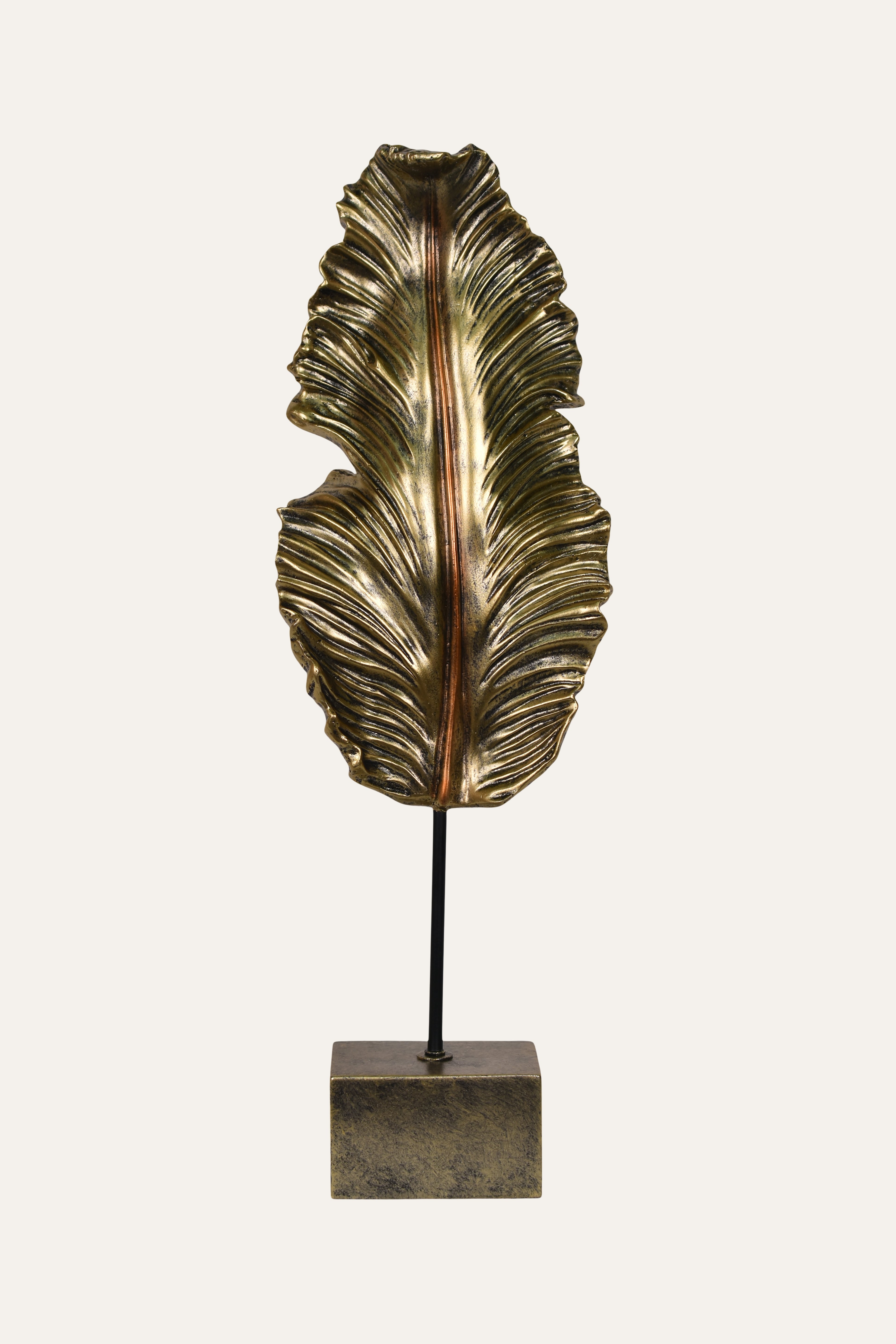 Luxury Gold Resin Palm Leaf Sculpture