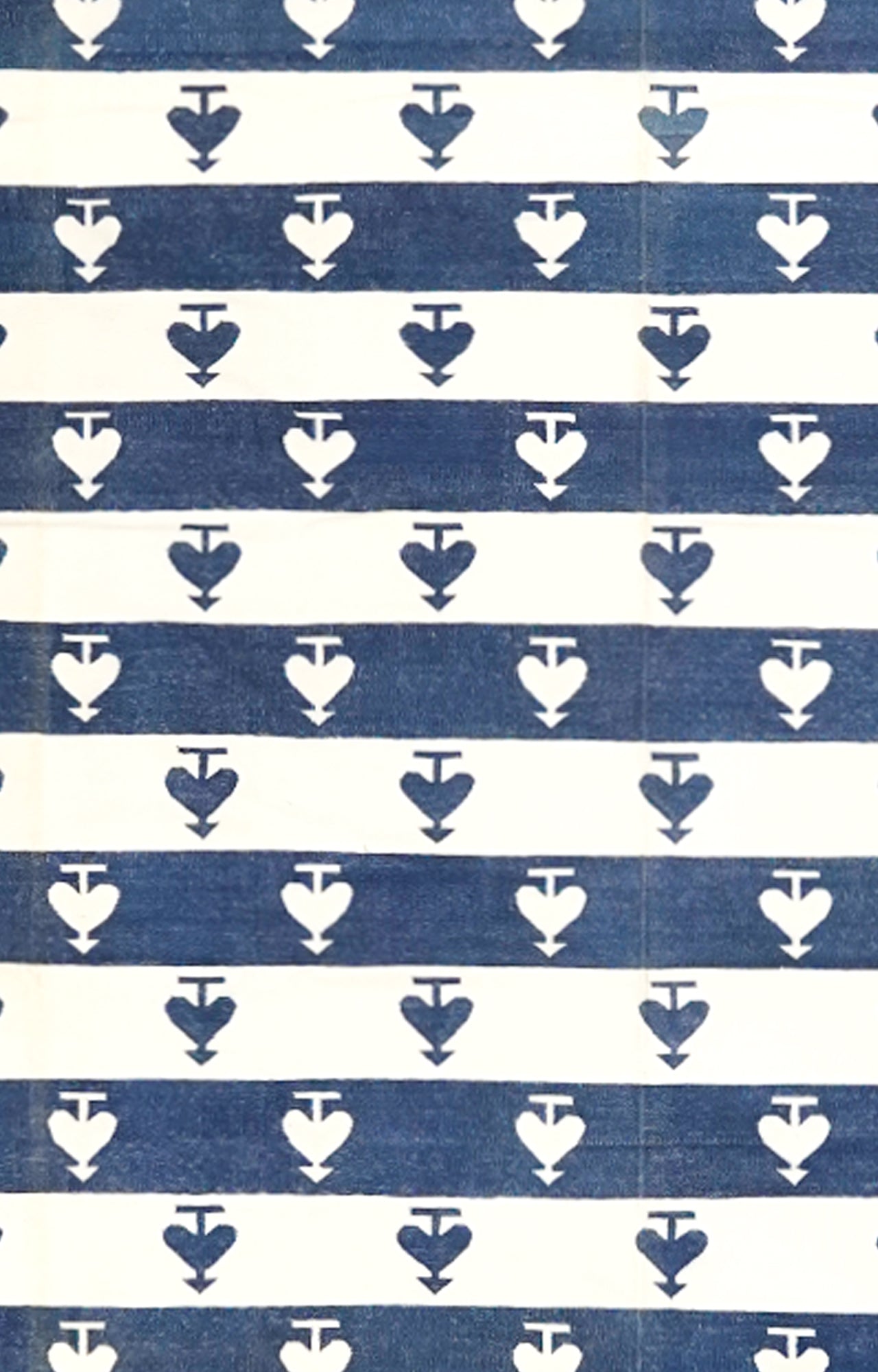 Heart Motif Cotton Rug