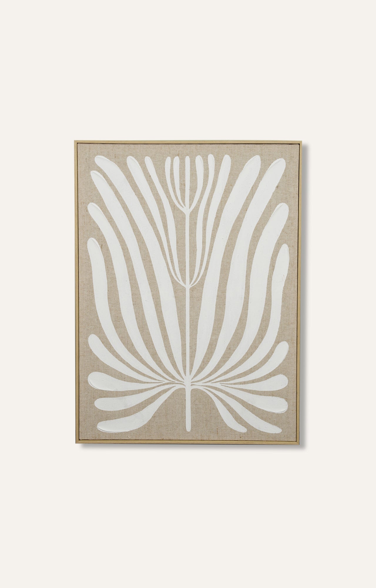 White and Brown Hand-painted Canvas Art Set of 2