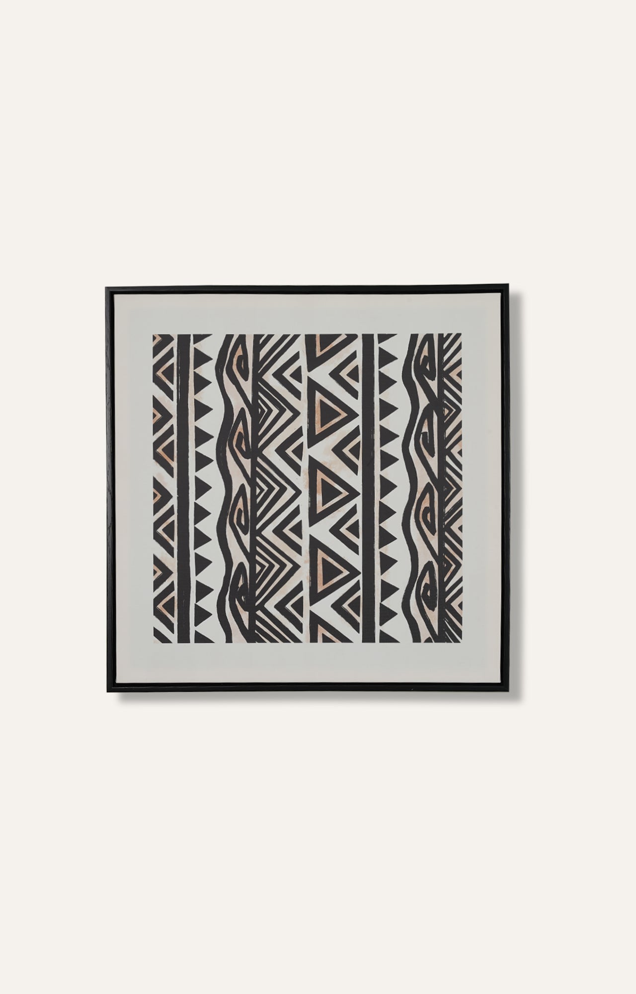 Set of 4 Black Boho Canvas Print with Foil Embellishments Wall Art