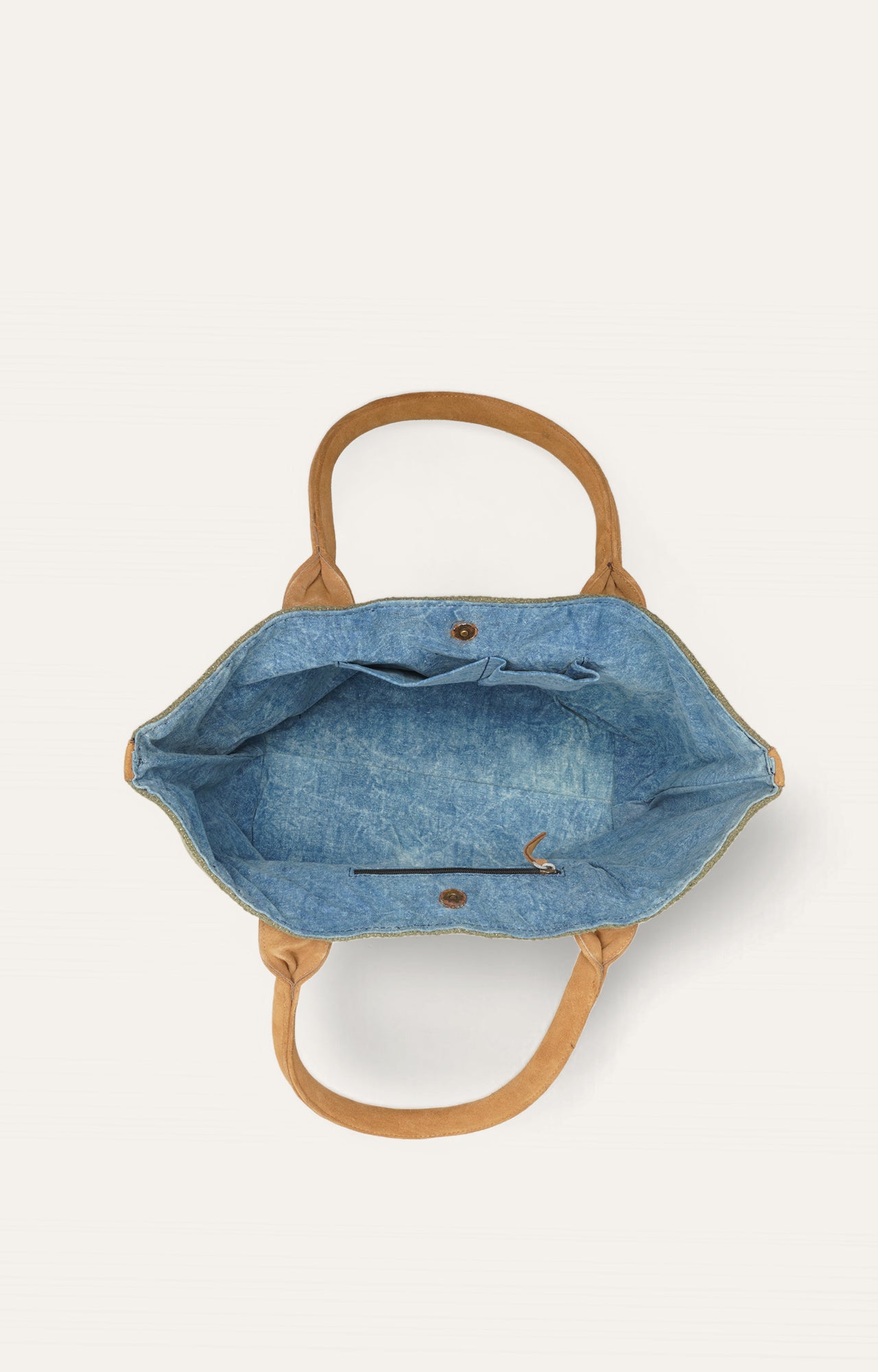 Earthy Green Handwoven Cotton Tote Bag