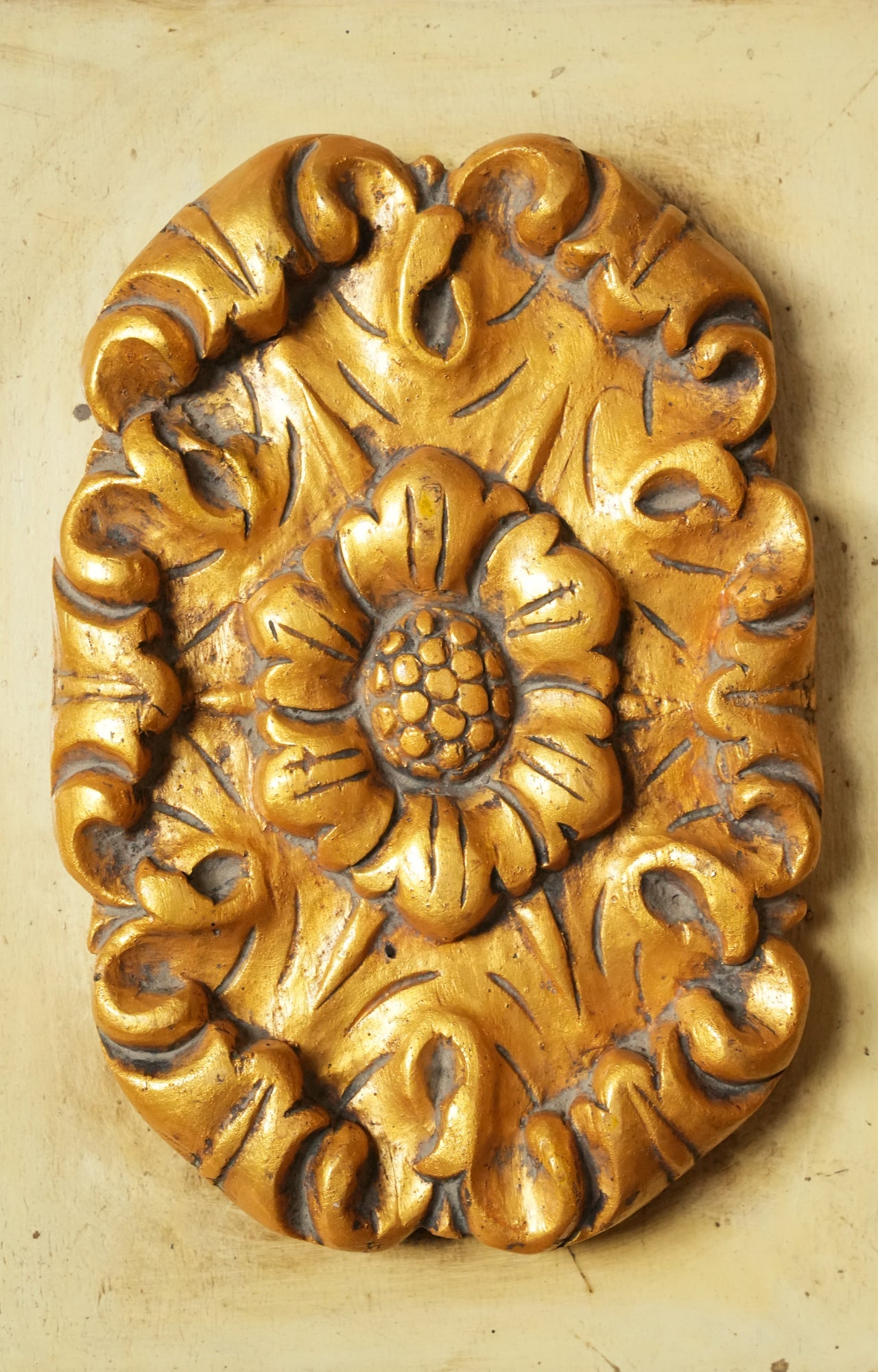 Ornate Gilded Floral Medallion Wall Plaque