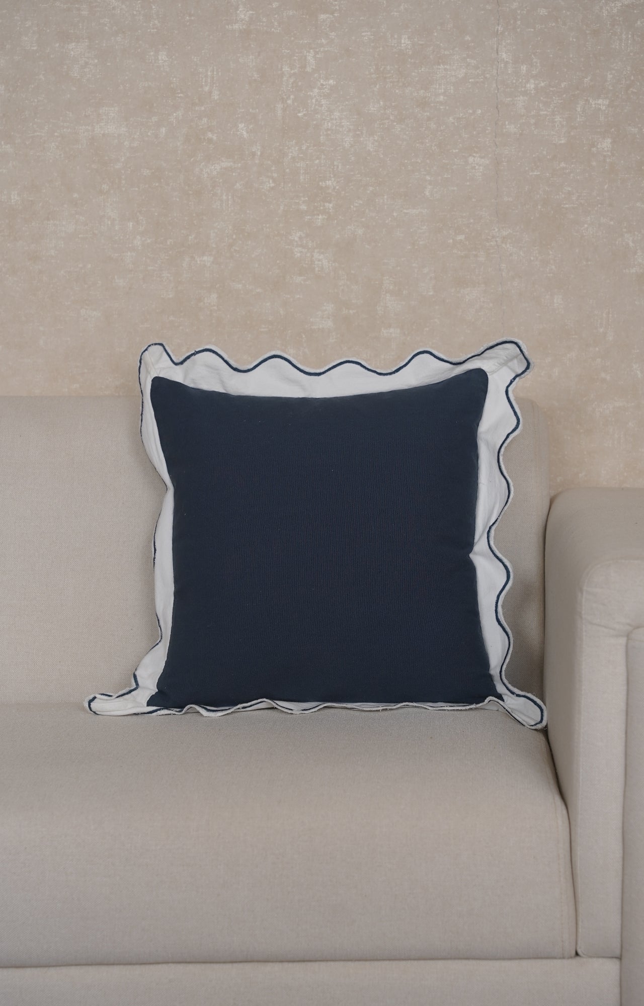 Midnight Velvet Frill Cushion Cover