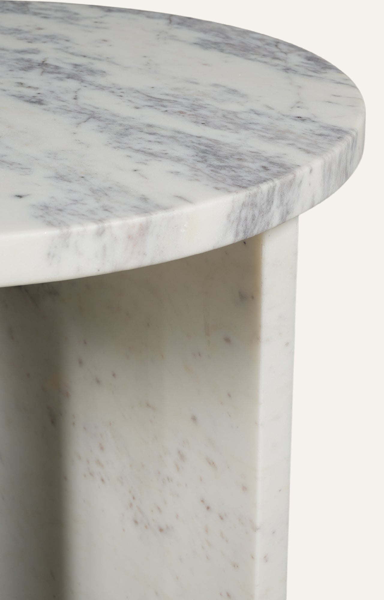 Minimalist White Marble Accent Table