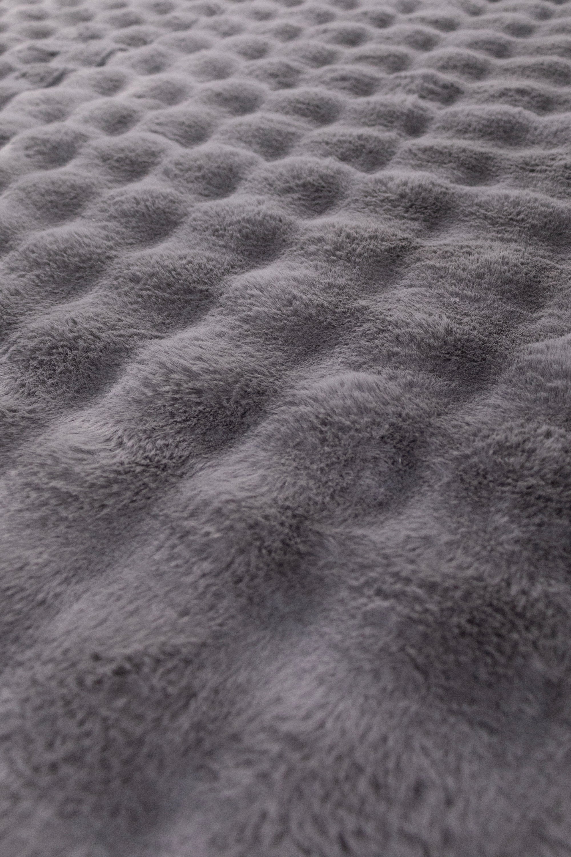 Charcoal Grey Fur Throw for Sofa & Bedroom