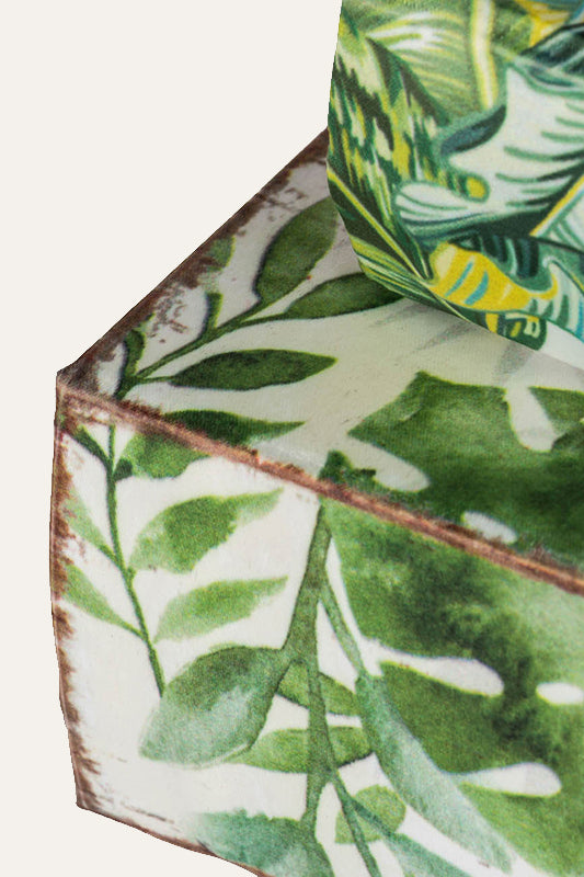 Botanical Green & White Decorative Book- Small