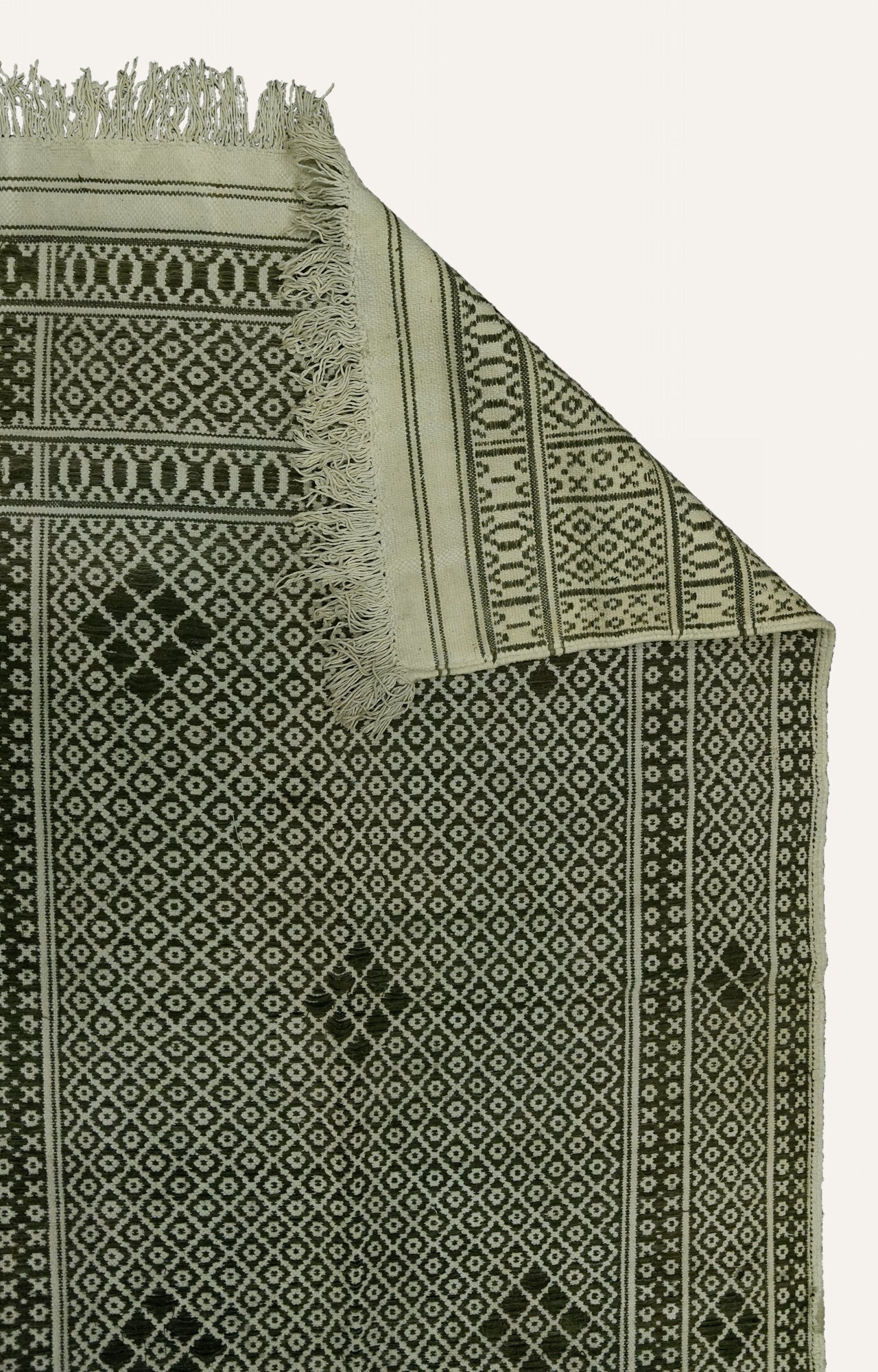 Paithani Handwoven Cotton Rug with Tassels