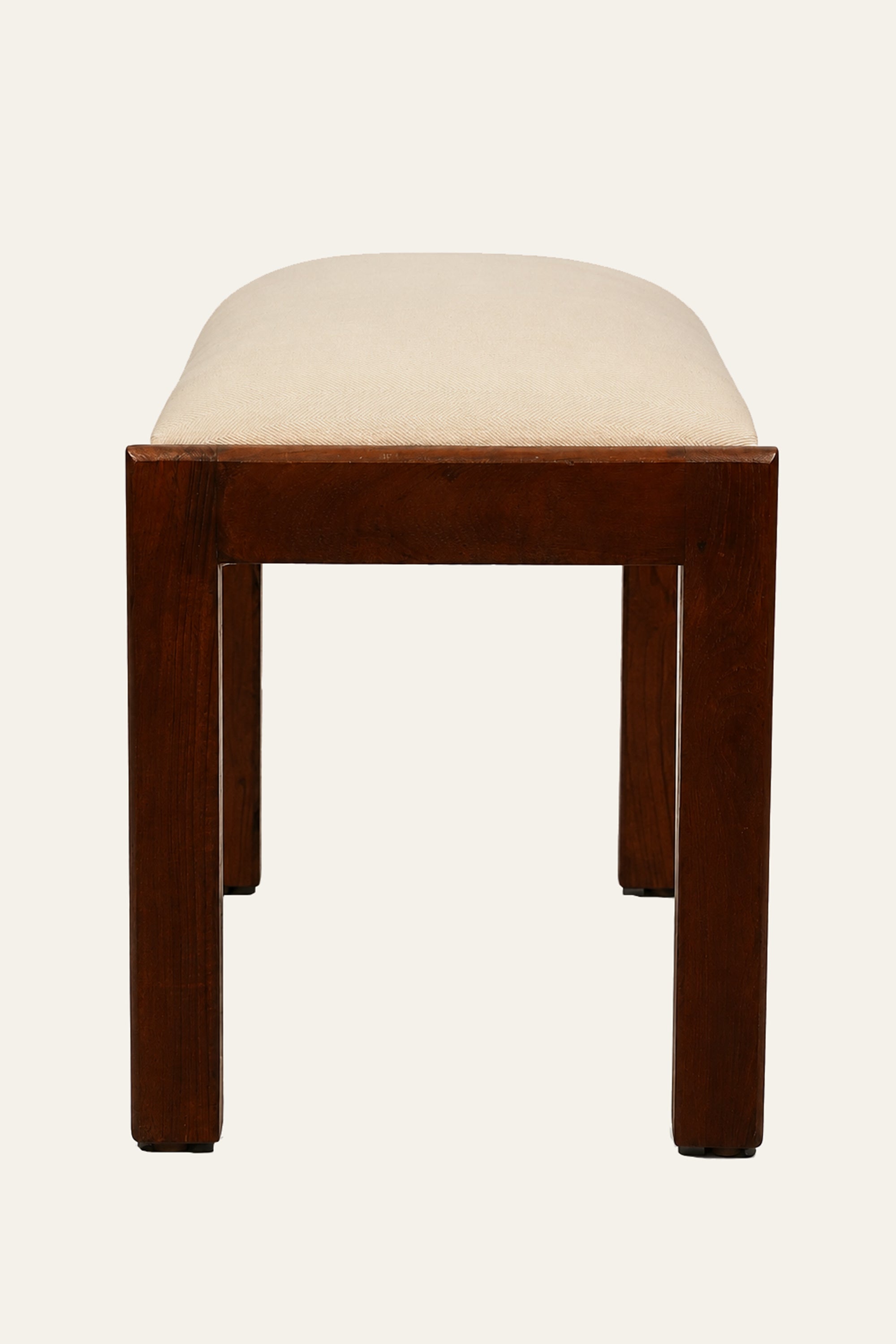 Classic Wooden Sitting Stool with Cushioned Seat
