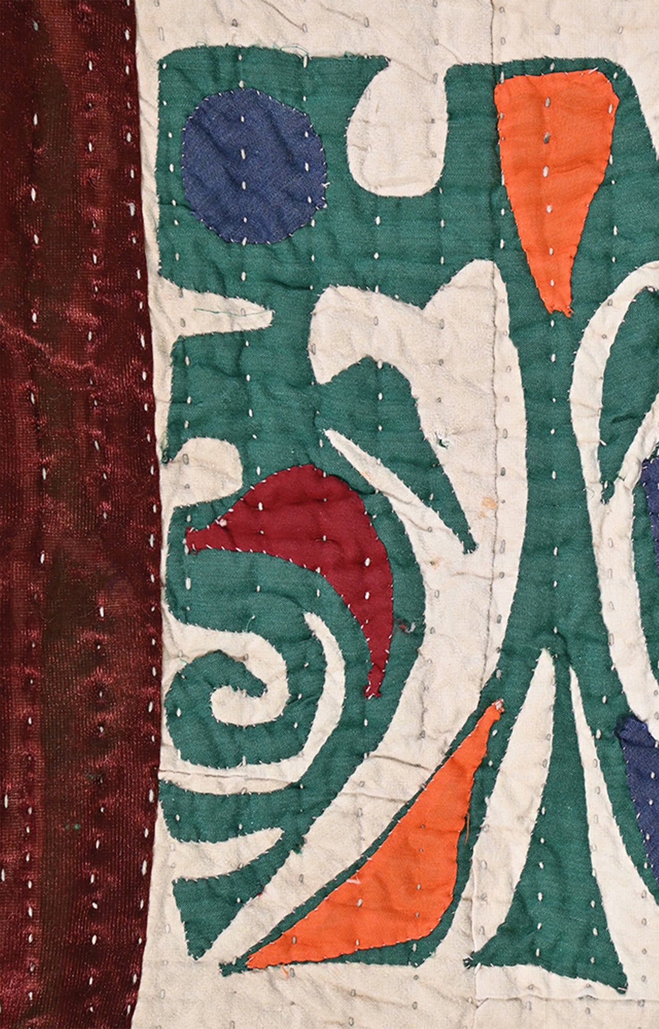 Vibrant Rajbari Applique Wall Hanging with Geometric and Floral Motifs