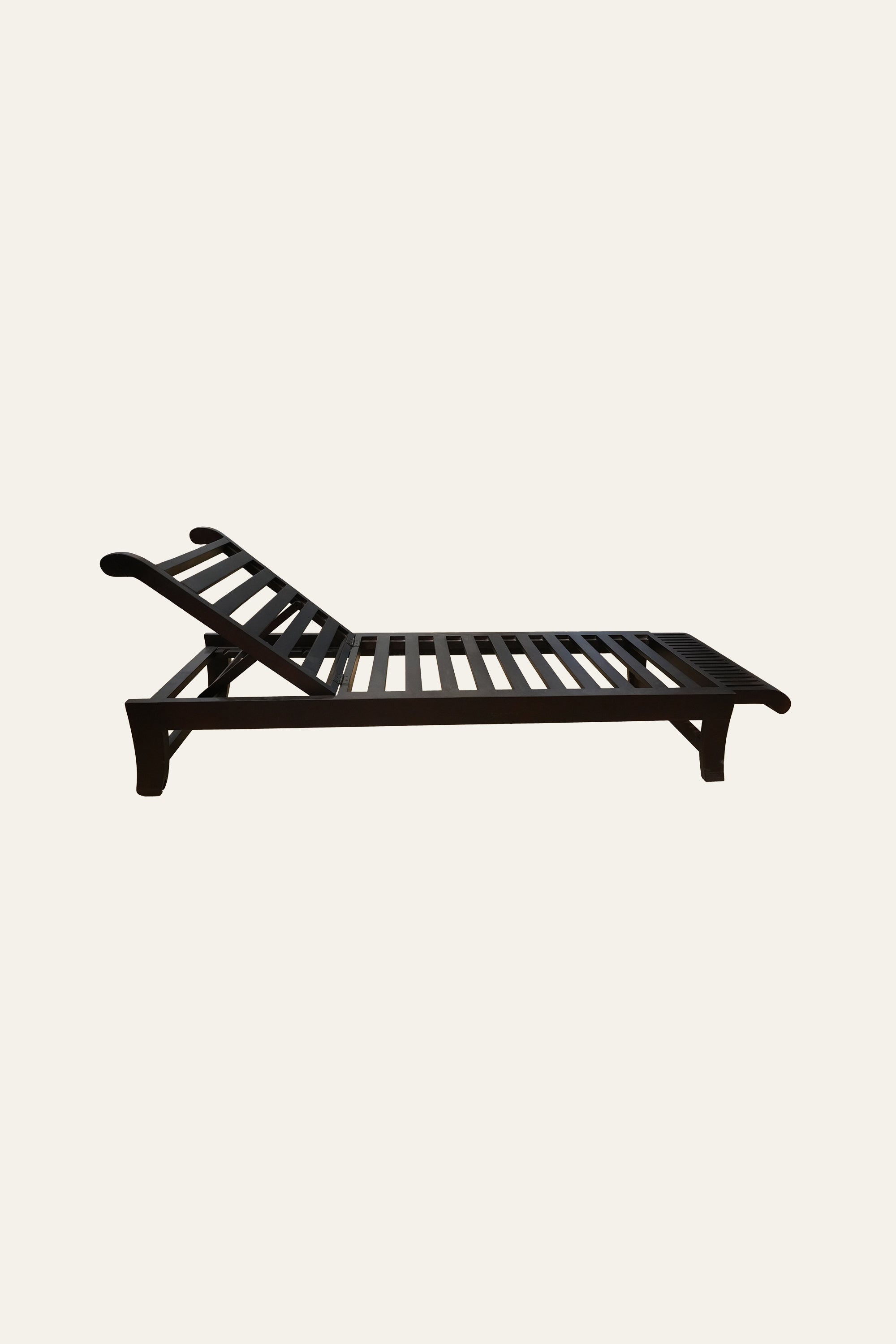 Slatted Wood Outdoor Chaise Lounge Chair