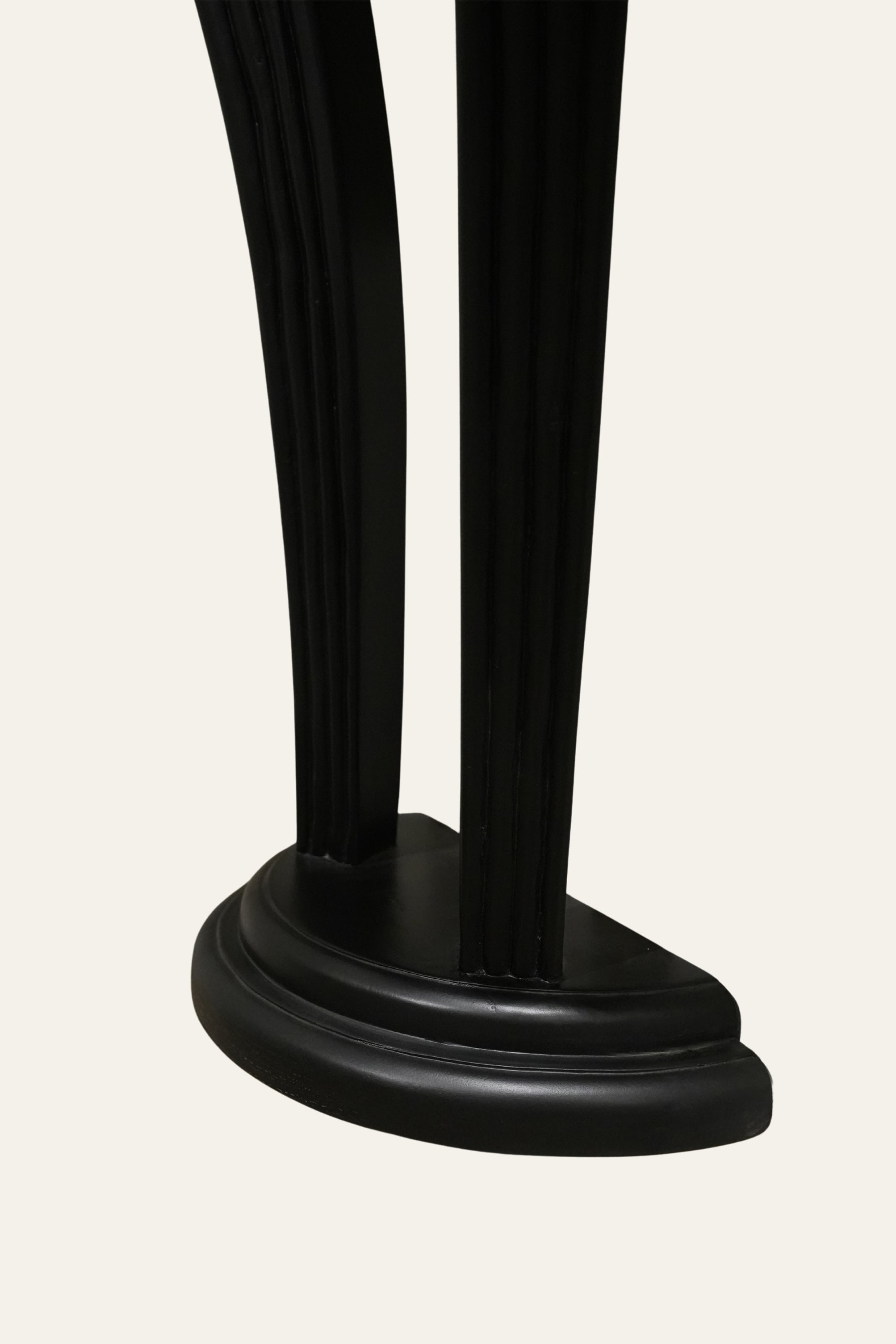 Black Half Round Wall Console Table with Sculpted Base