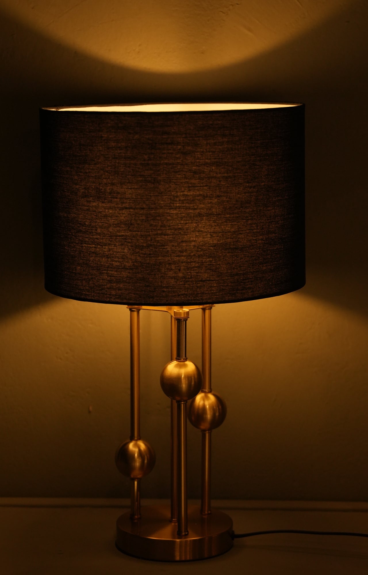 Modern Brass and Black Table Lamp