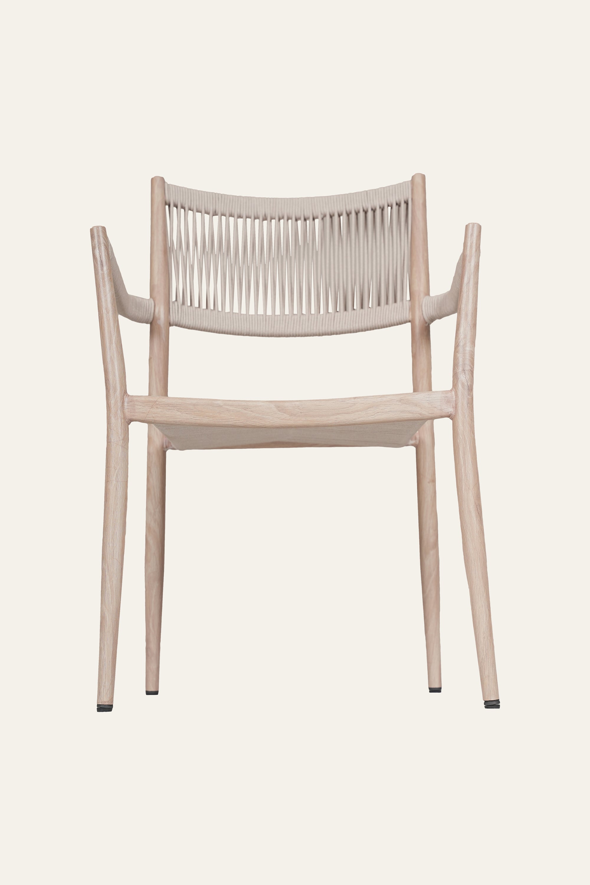 Porch One-Seater Metal with Nylon Rope Backrest Outdoor Arm Chair