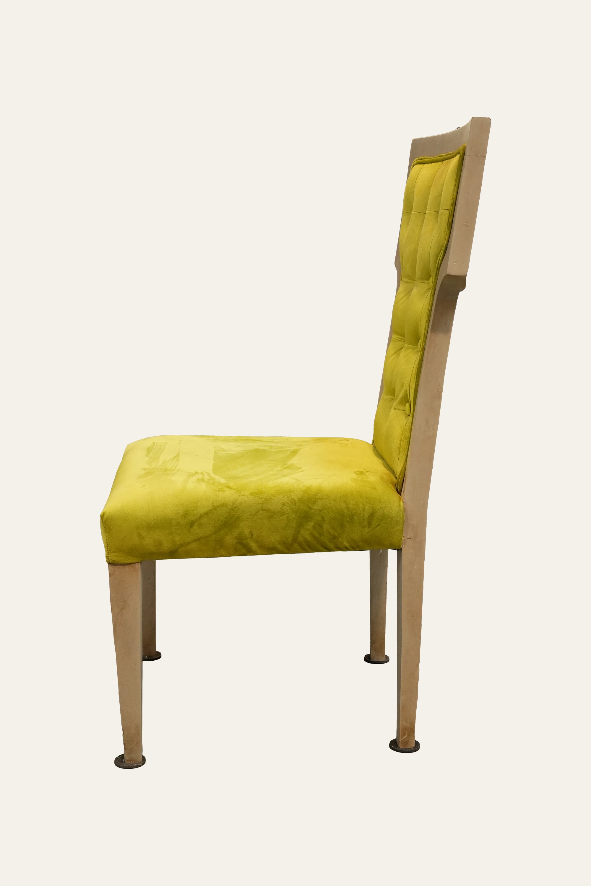 Lime Green Tufted Velvet High Back Dining Chair