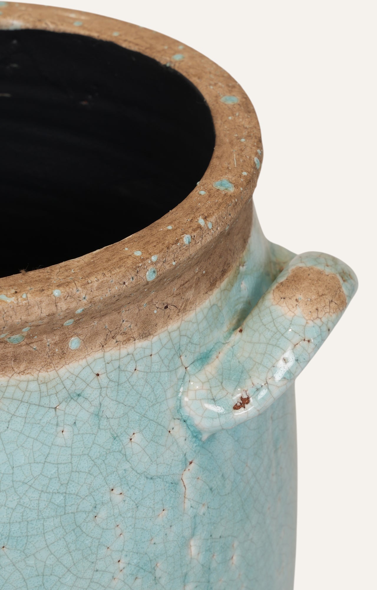 Handmade Ceramic Vase with Crackle Glaze Finish
