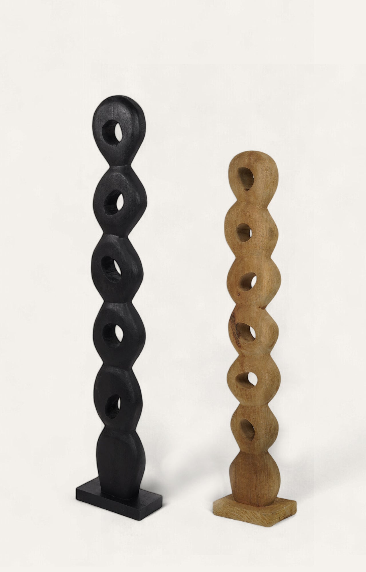 The Eternal Hoop – Black Mango Wood Modern Sculpture