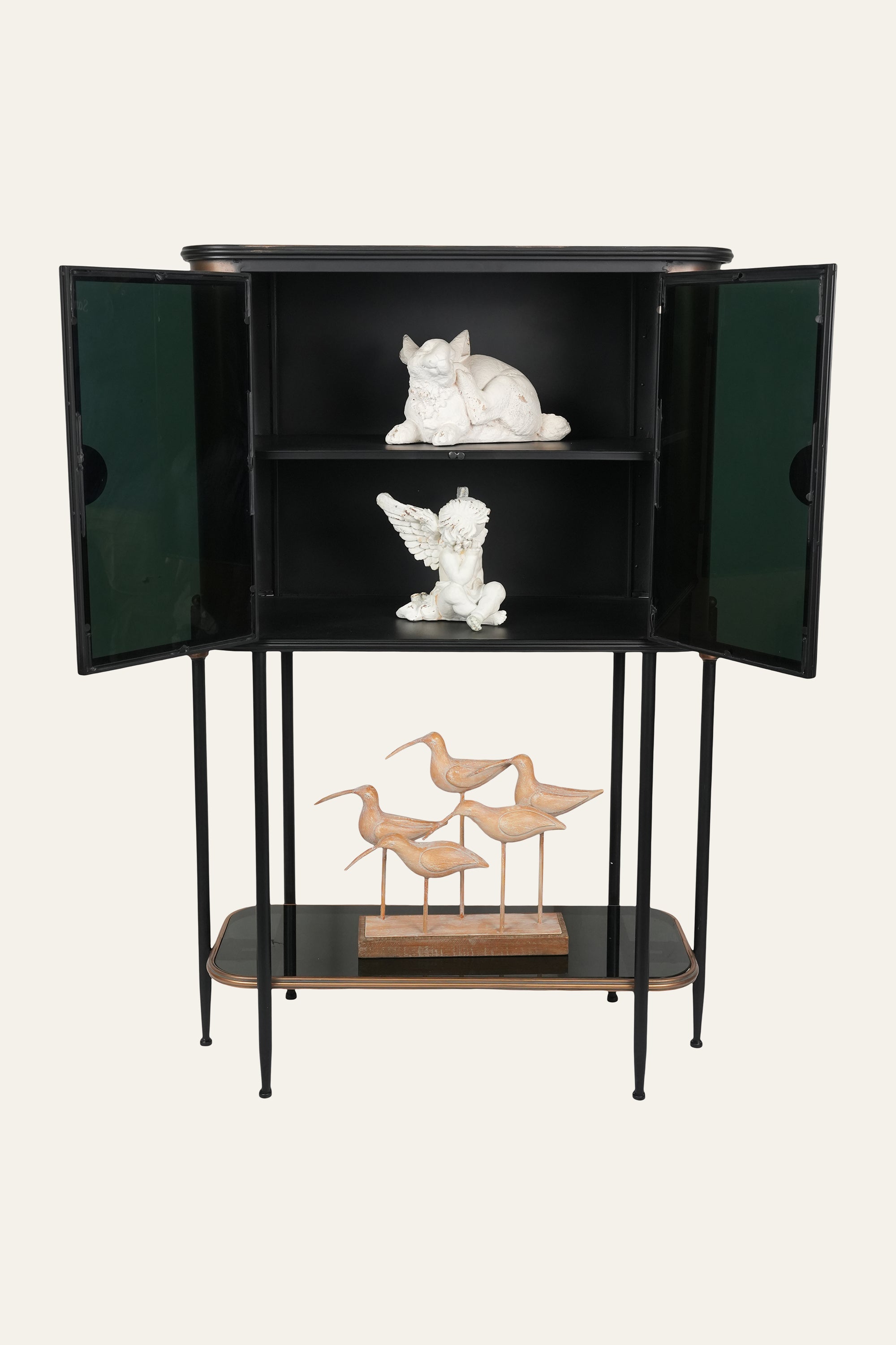 Black Tinted-Glass Display Cabinet in Metal