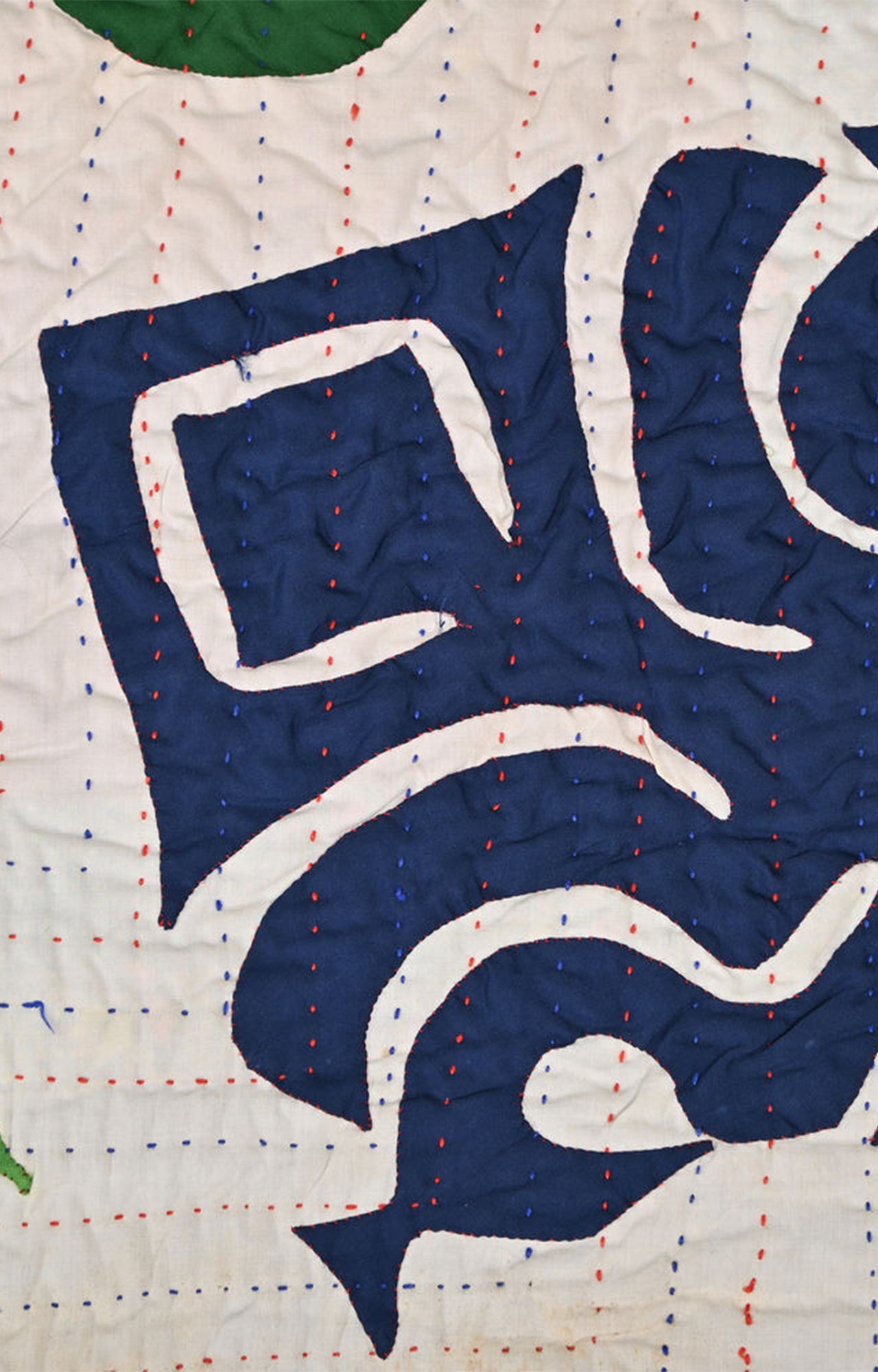 Indian Hand Embroidered Multicolor Applique Cotton Textile Wall Hanging