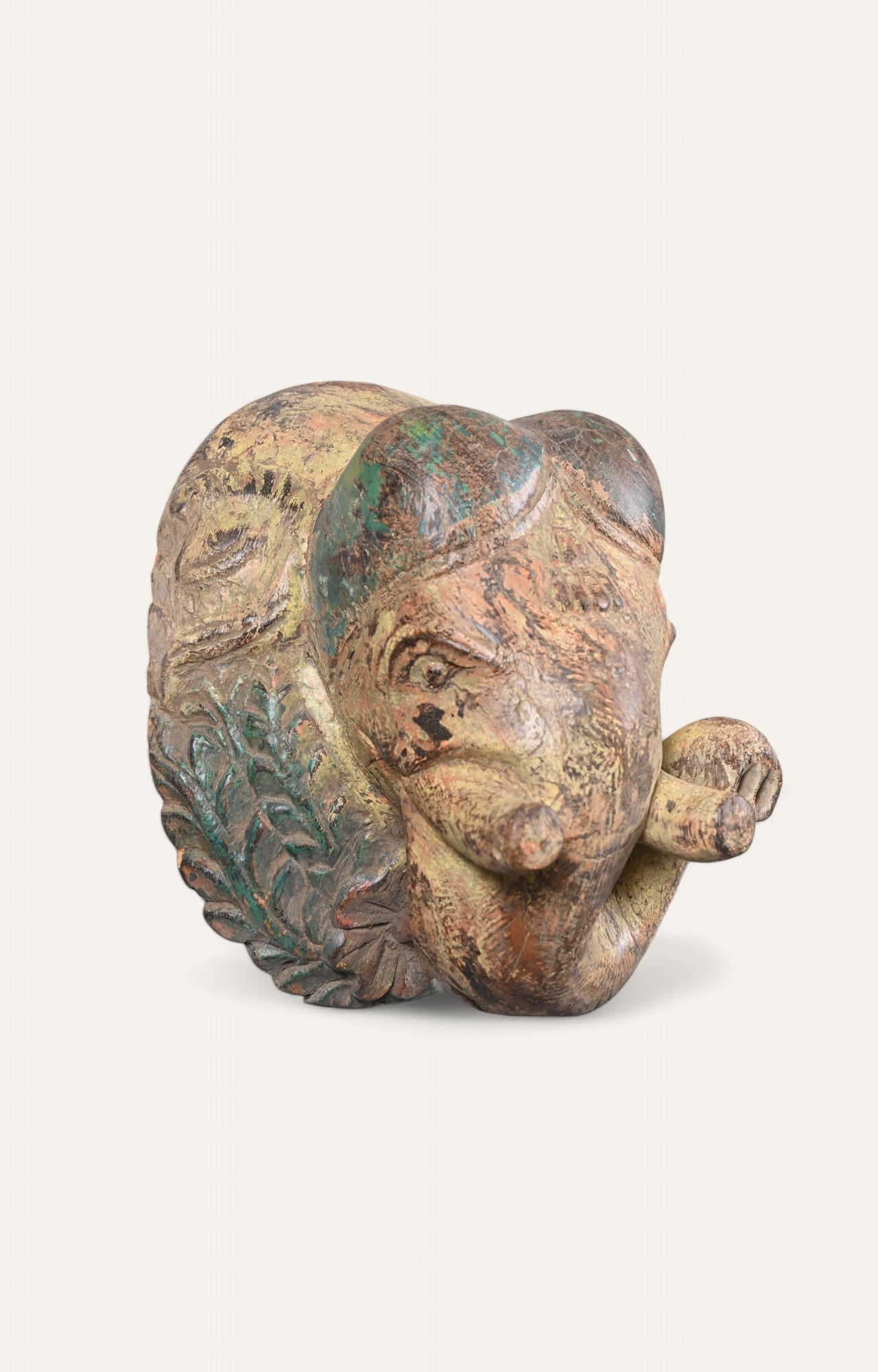 Abstract Hand-Carved Wooden Wall Mask