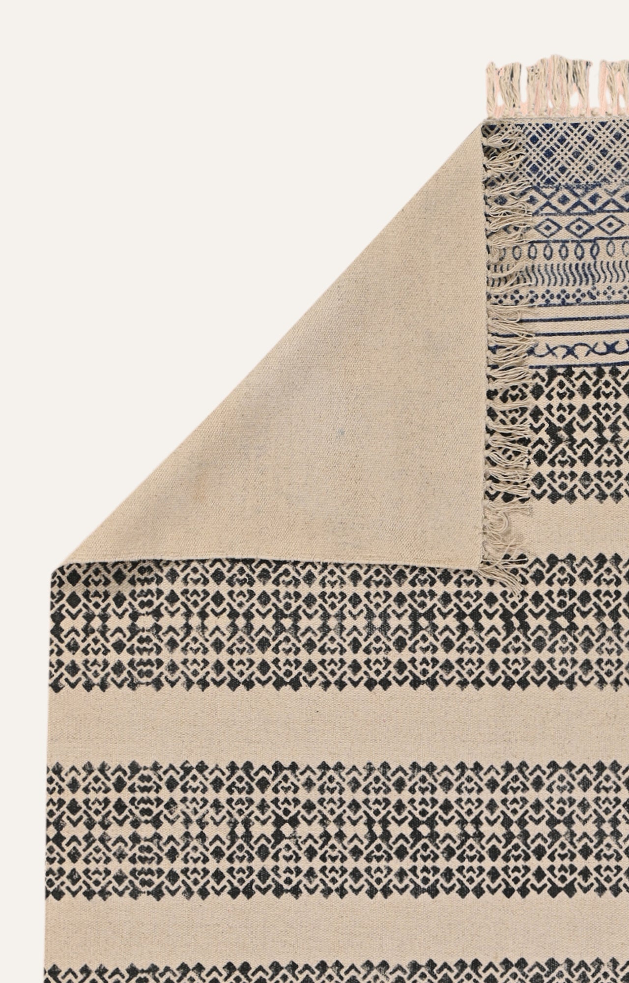 Indigo Stripe Band Cotton Rug