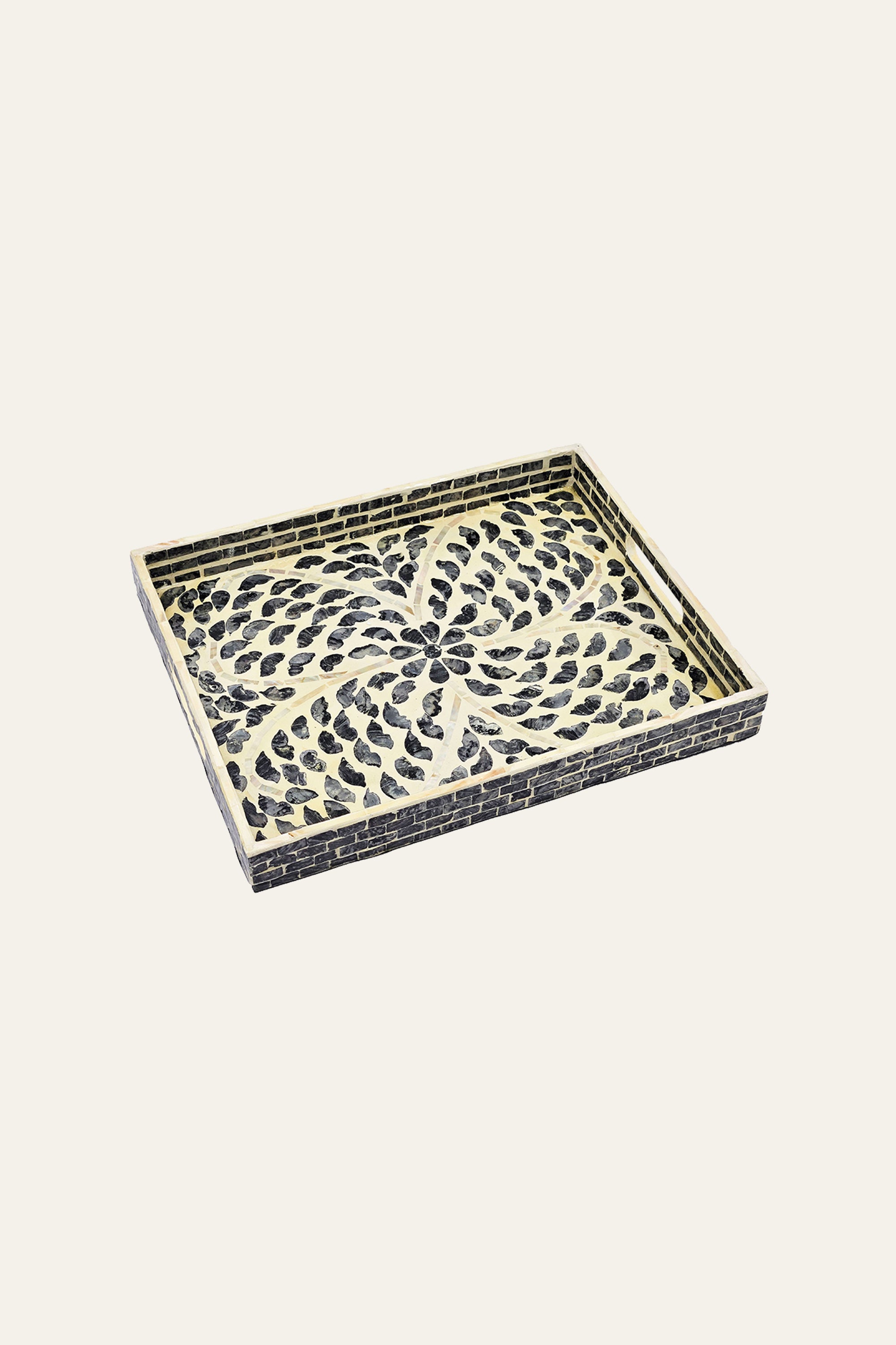 Rectangular Mother of Pearl Inlay Serving Tray